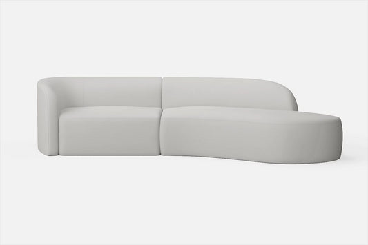 Caserta 3 Seater Right Hand Facing Chaise Lounge Corner Sofa White Leather