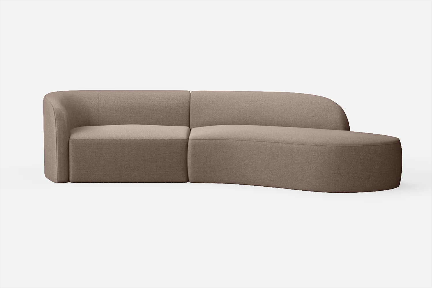 Caserta 3 Seater Right Hand Facing Chaise Lounge Corner Sofa Caramel Linen Fabric