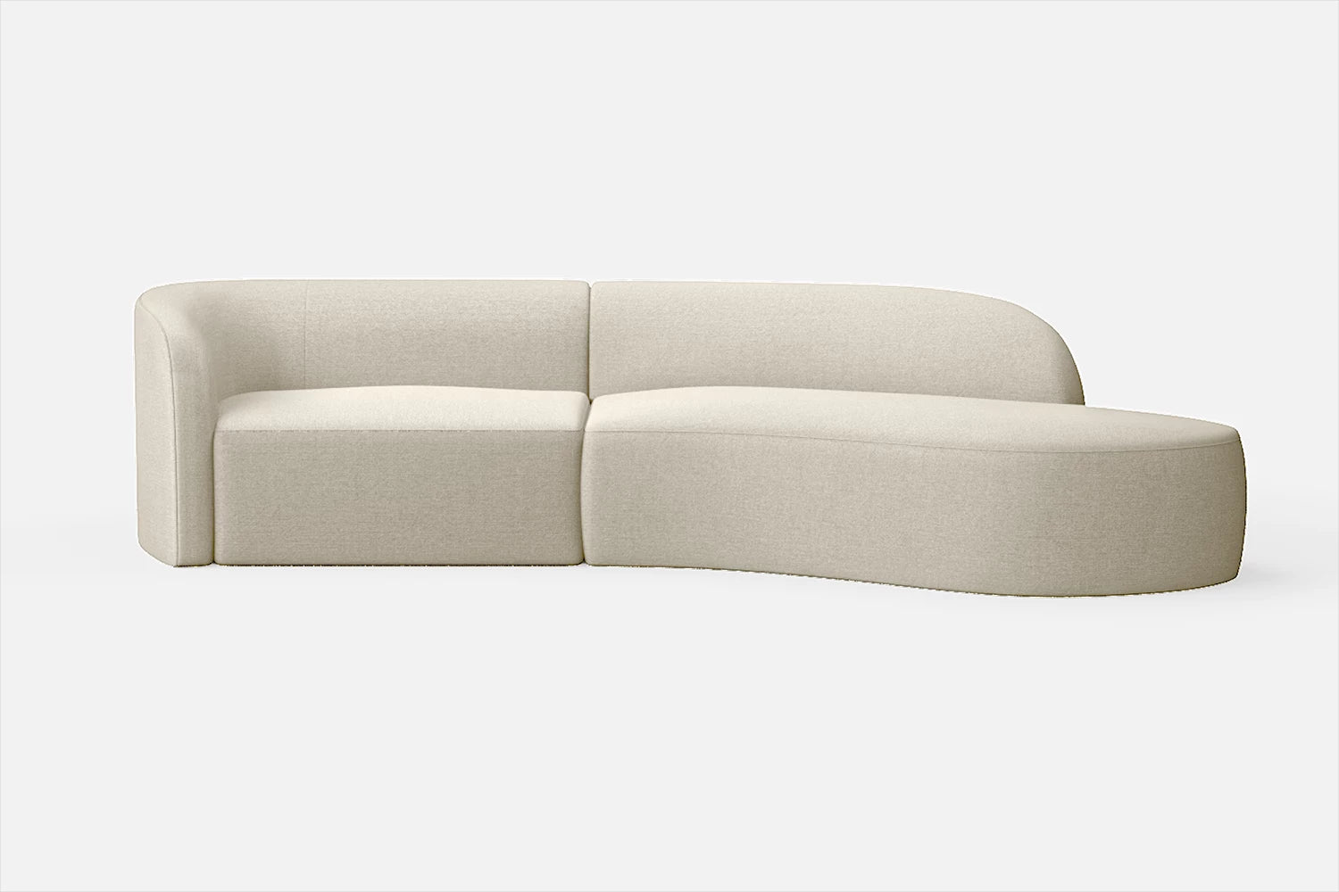 Caserta 3 Seater Right Hand Facing Chaise Lounge Corner Sofa Cream Linen Fabric