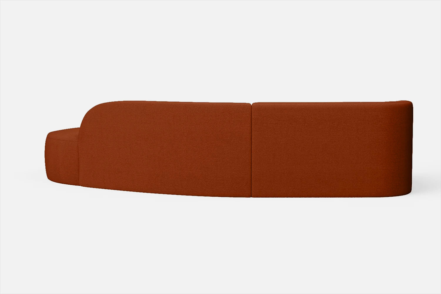 Caserta 3 Seater Right Hand Facing Chaise Lounge Corner Sofa Orange Linen Fabric