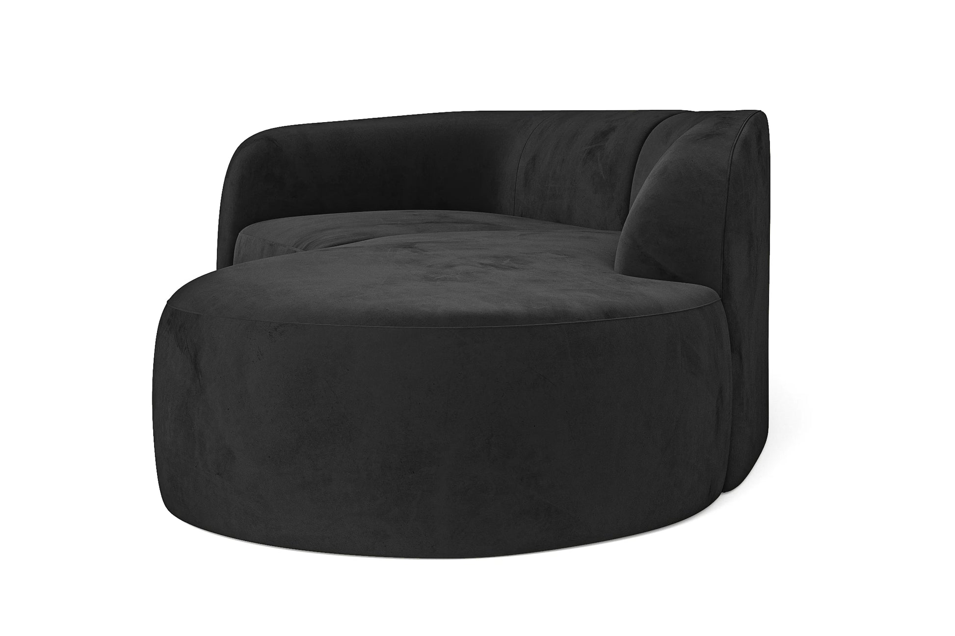 Caserta 3 Seater Right Hand Facing Chaise Lounge Corner Sofa Black Velvet