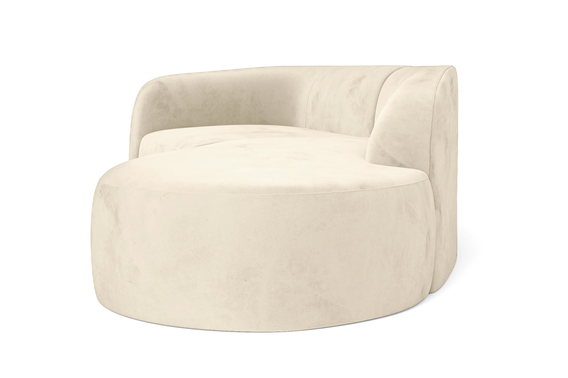 Caserta 3 Seater Right Hand Facing Chaise Lounge Corner Sofa Cream Velvet