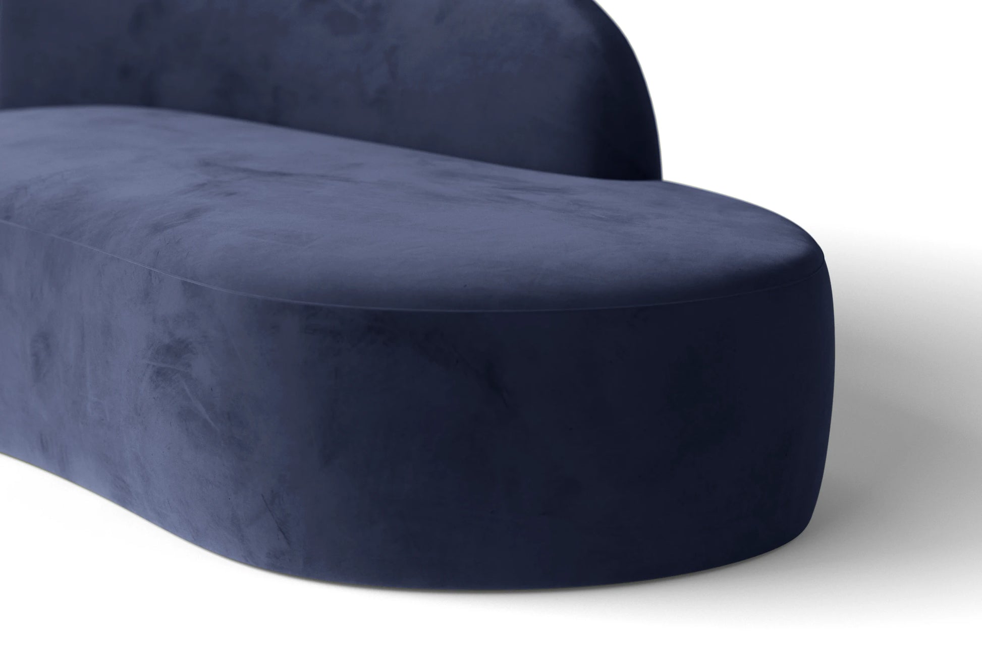 Caserta 3 Seater Right Hand Facing Chaise Lounge Corner Sofa Dark Blue Velvet