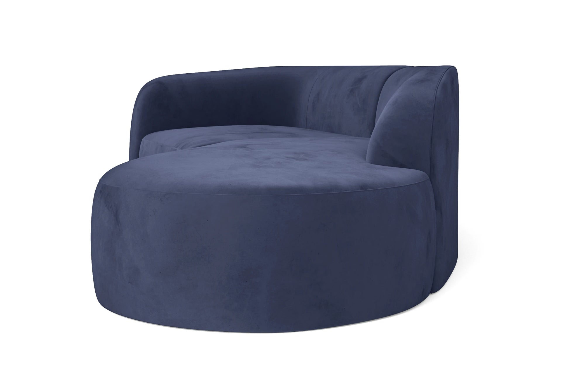 Caserta 3 Seater Right Hand Facing Chaise Lounge Corner Sofa Dark Blue Velvet