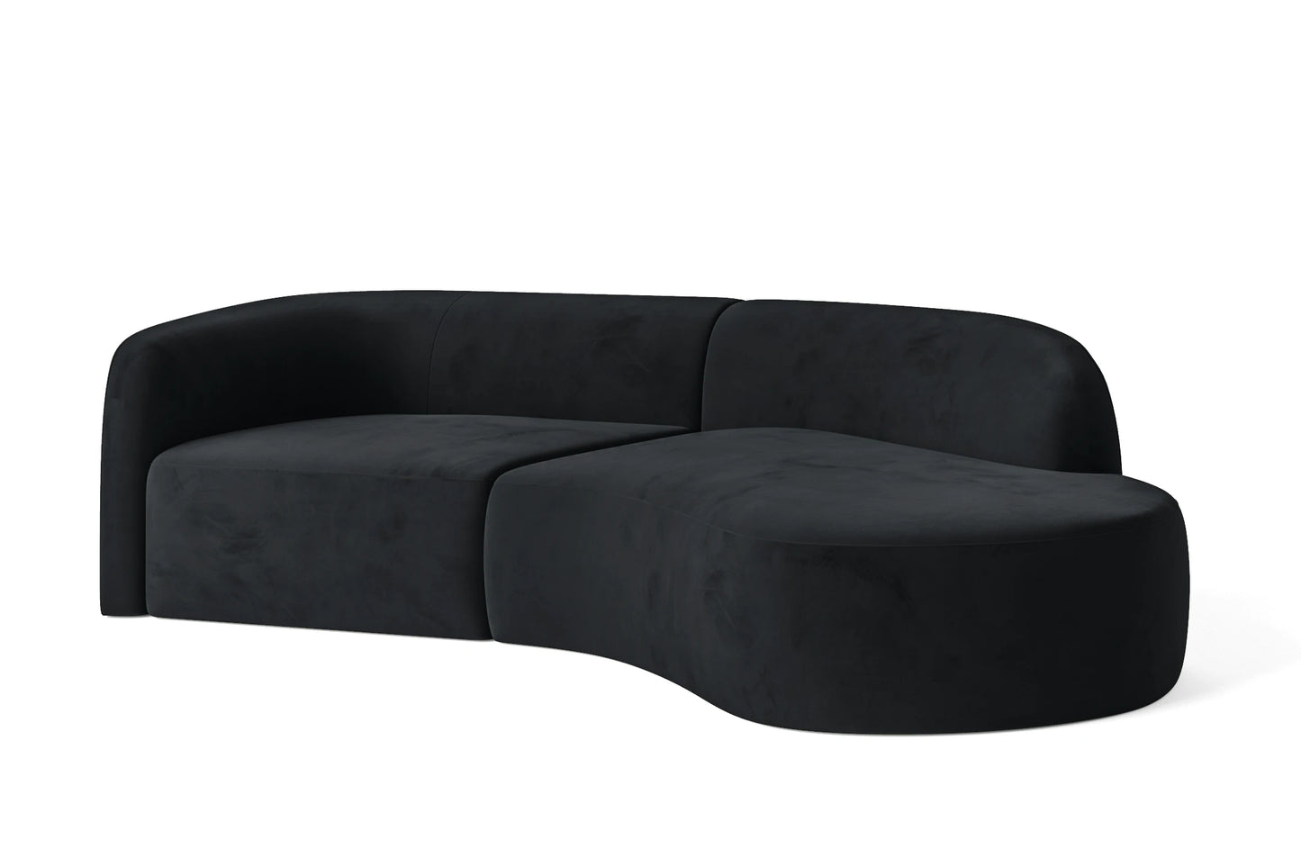 Caserta 3 Seater Right Hand Facing Chaise Lounge Corner Sofa Dark Grey Velvet