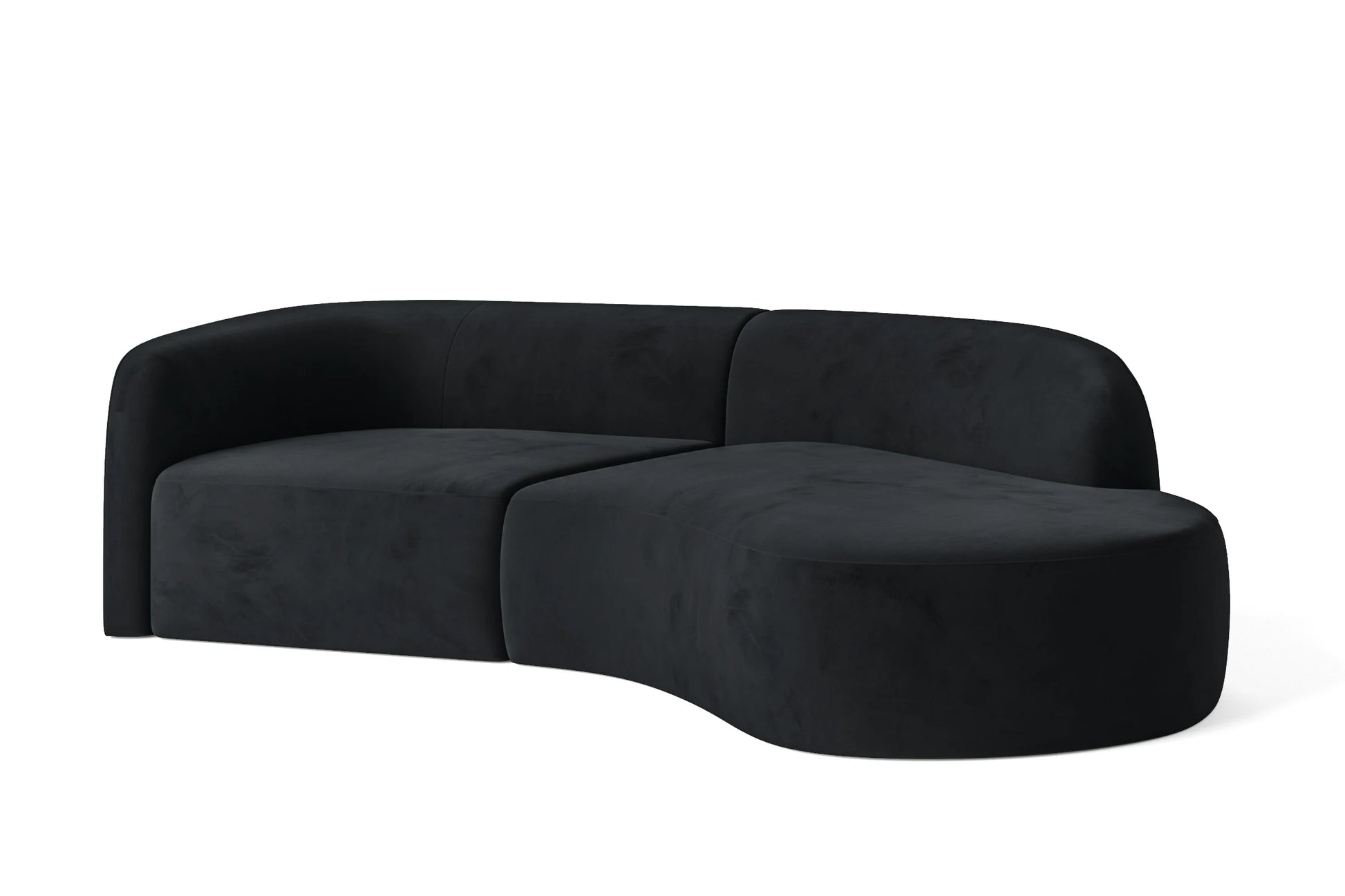 Caserta 3 Seater Right Hand Facing Chaise Lounge Corner Sofa Dark Grey Velvet