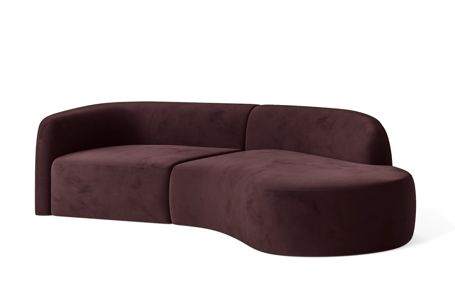 Caserta 3 Seater Right Hand Facing Chaise Lounge Corner Sofa Grape Velvet