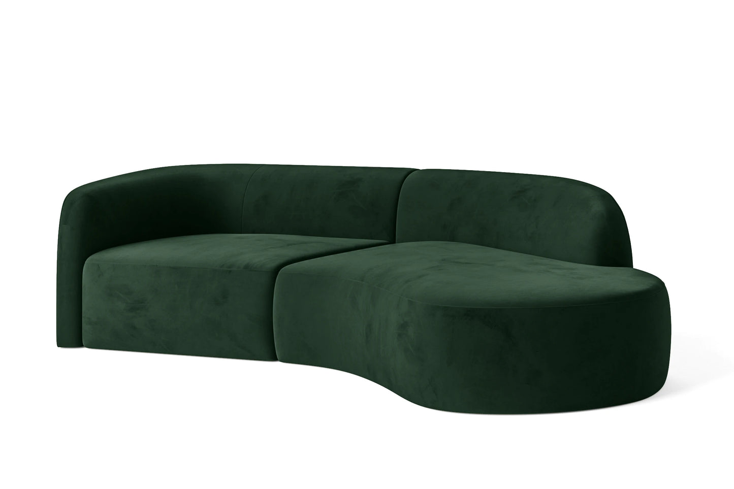 Caserta 3 Seater Right Hand Facing Chaise Lounge Corner Sofa Green Velvet