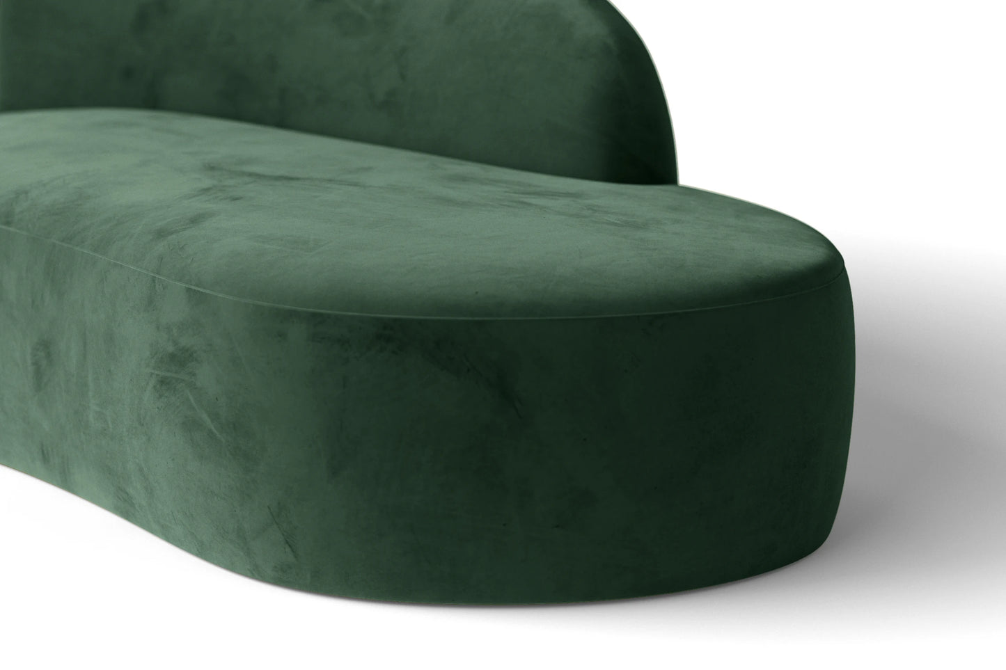 Caserta 3 Seater Right Hand Facing Chaise Lounge Corner Sofa Green Velvet