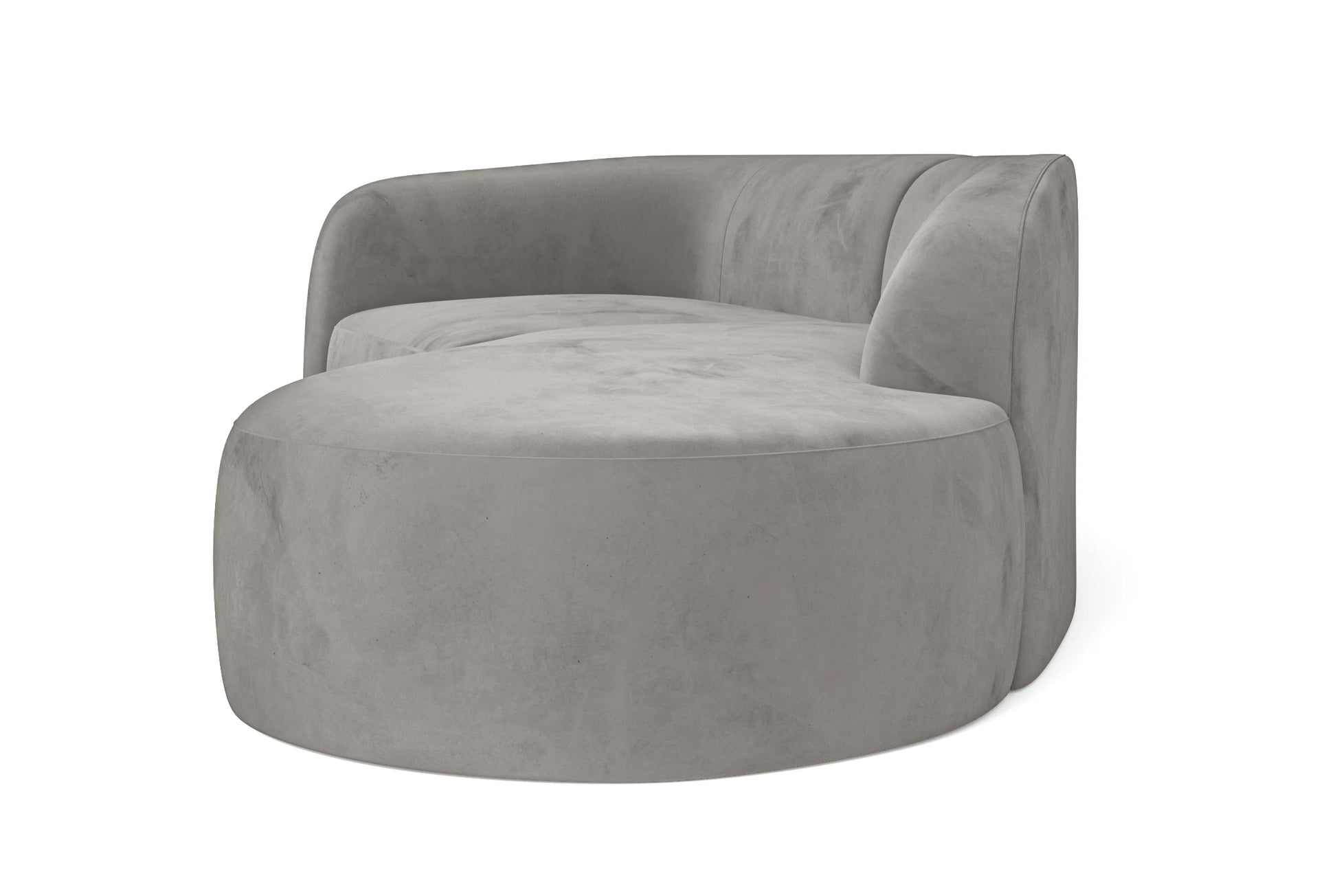 Caserta 3 Seater Right Hand Facing Chaise Lounge Corner Sofa Grey Velvet