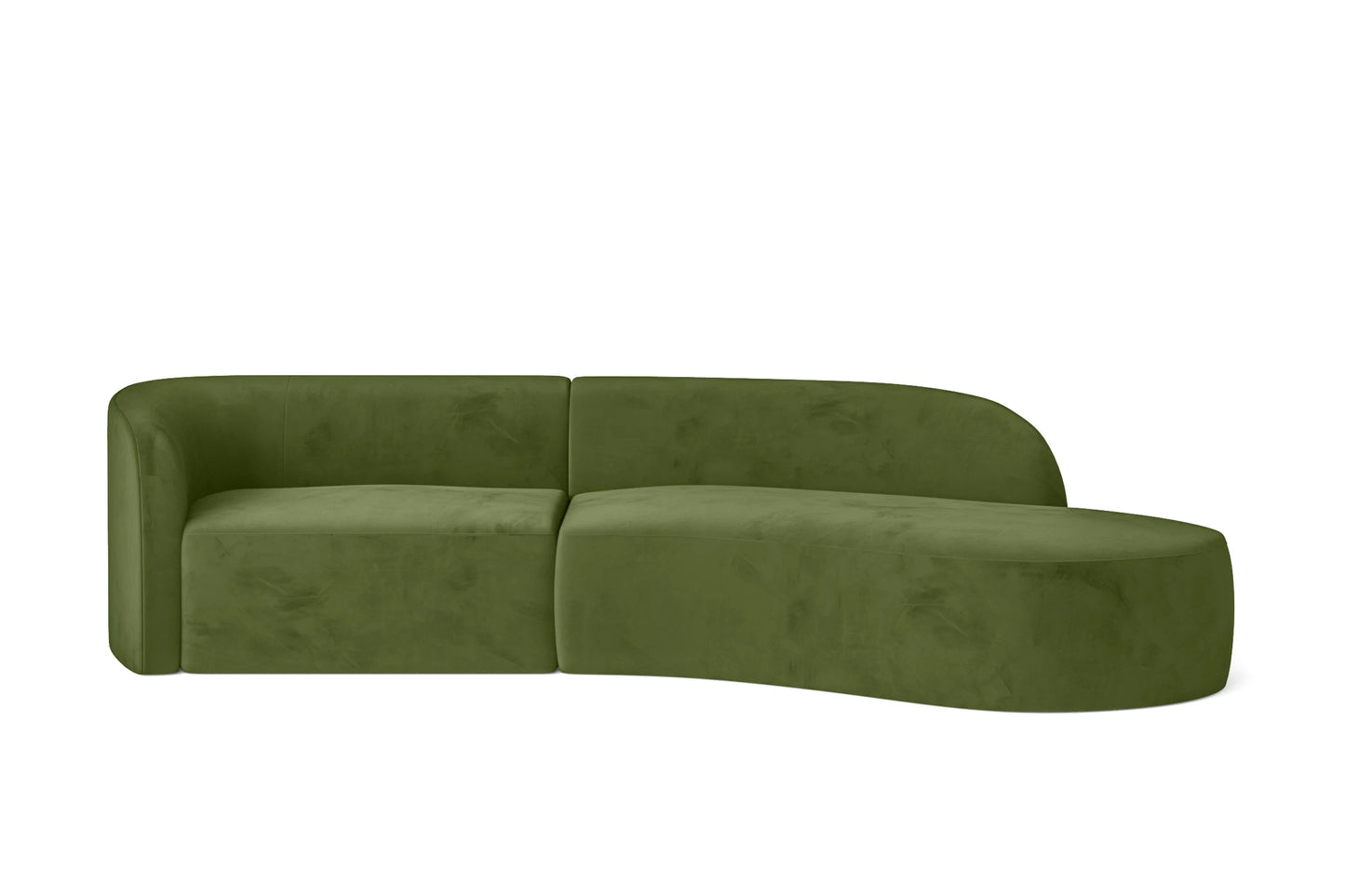 Caserta 3 Seater Right Hand Facing Chaise Lounge Corner Sofa Lime Velvet