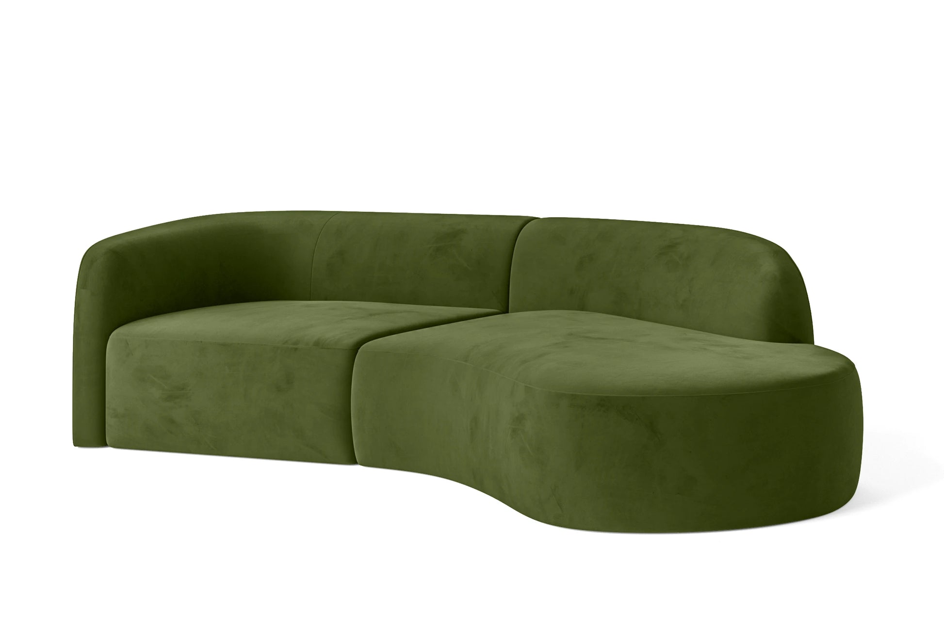 Caserta 3 Seater Right Hand Facing Chaise Lounge Corner Sofa Lime Velvet