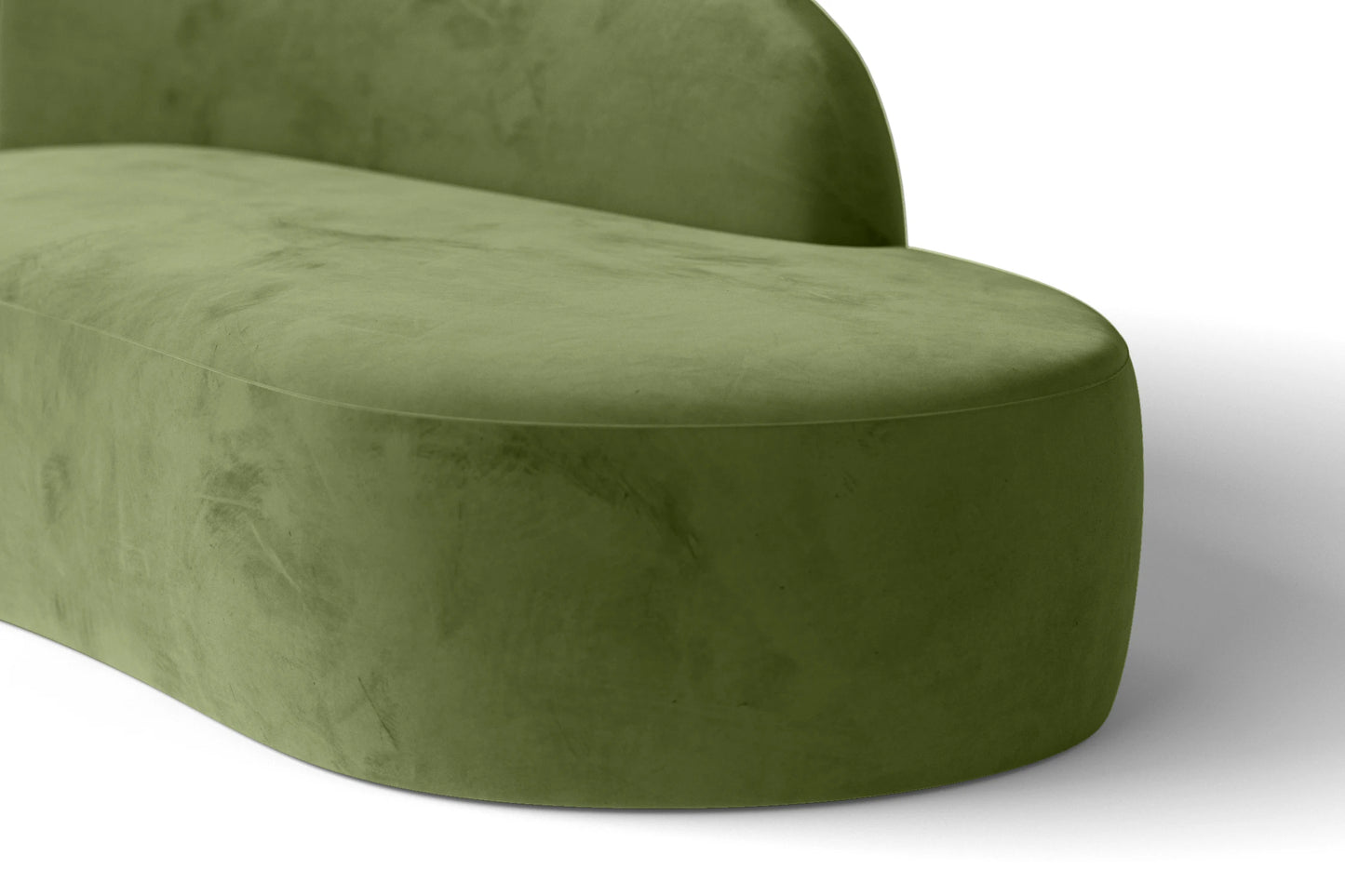 Caserta 3 Seater Right Hand Facing Chaise Lounge Corner Sofa Lime Velvet