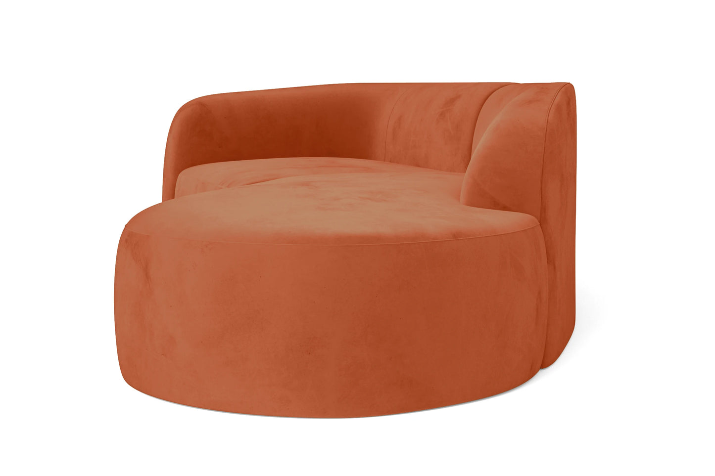 Caserta 3 Seater Right Hand Facing Chaise Lounge Corner Sofa Orange Velvet