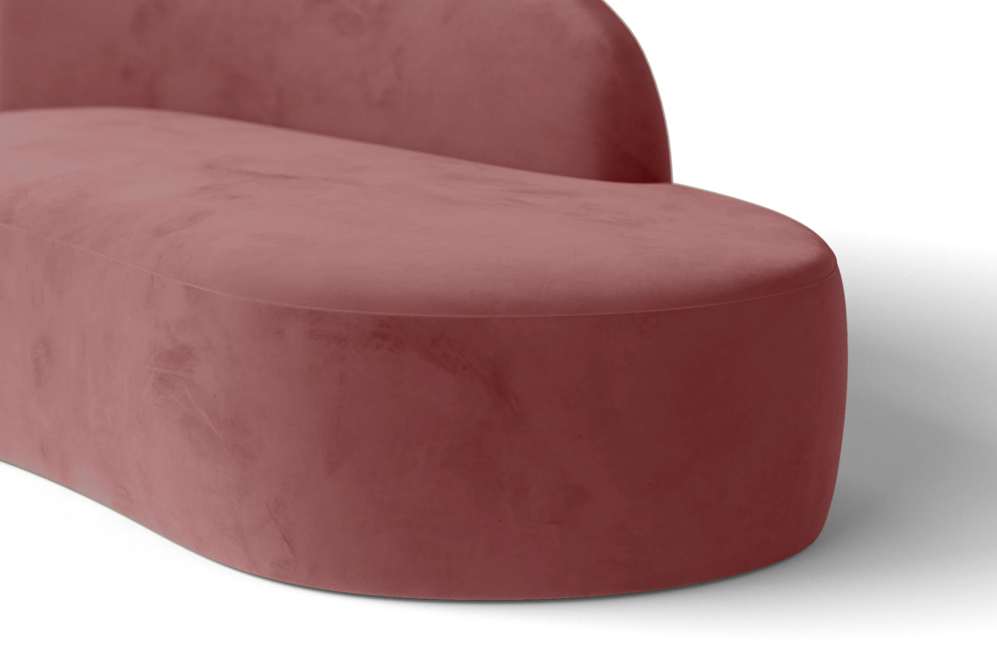 Caserta 3 Seater Right Hand Facing Chaise Lounge Corner Sofa Pink Velvet