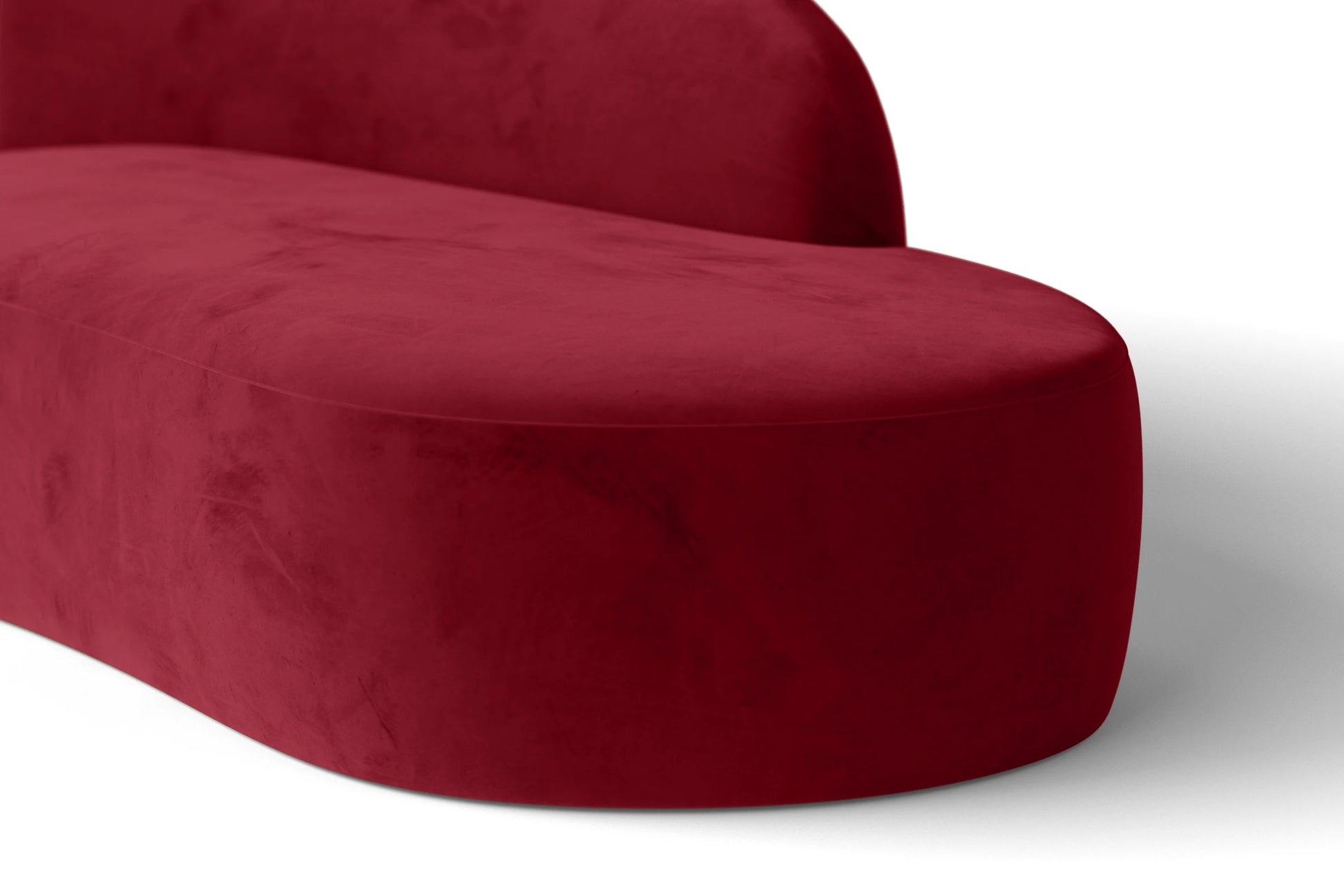 Caserta 3 Seater Right Hand Facing Chaise Lounge Corner Sofa Red Velvet