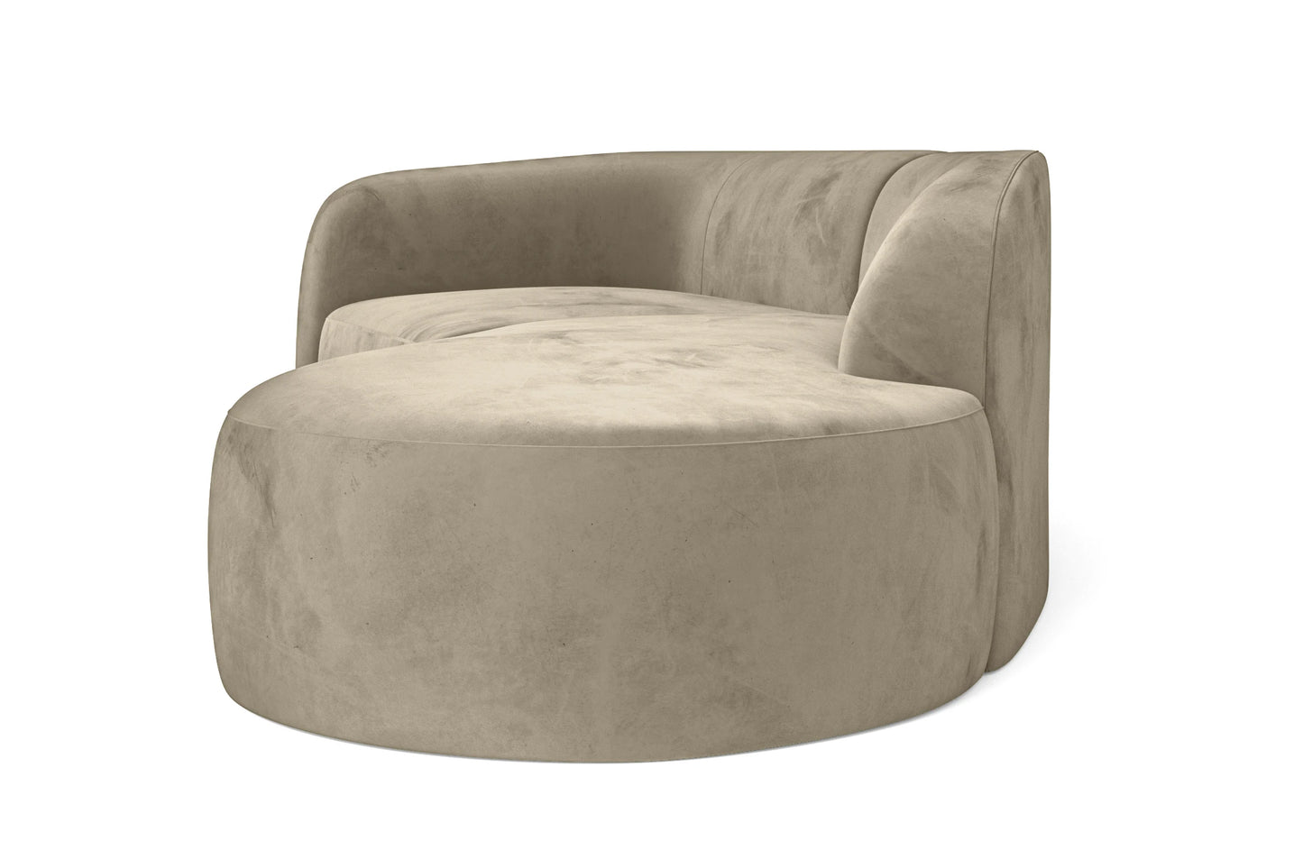 Caserta 3 Seater Right Hand Facing Chaise Lounge Corner Sofa Sand Velvet