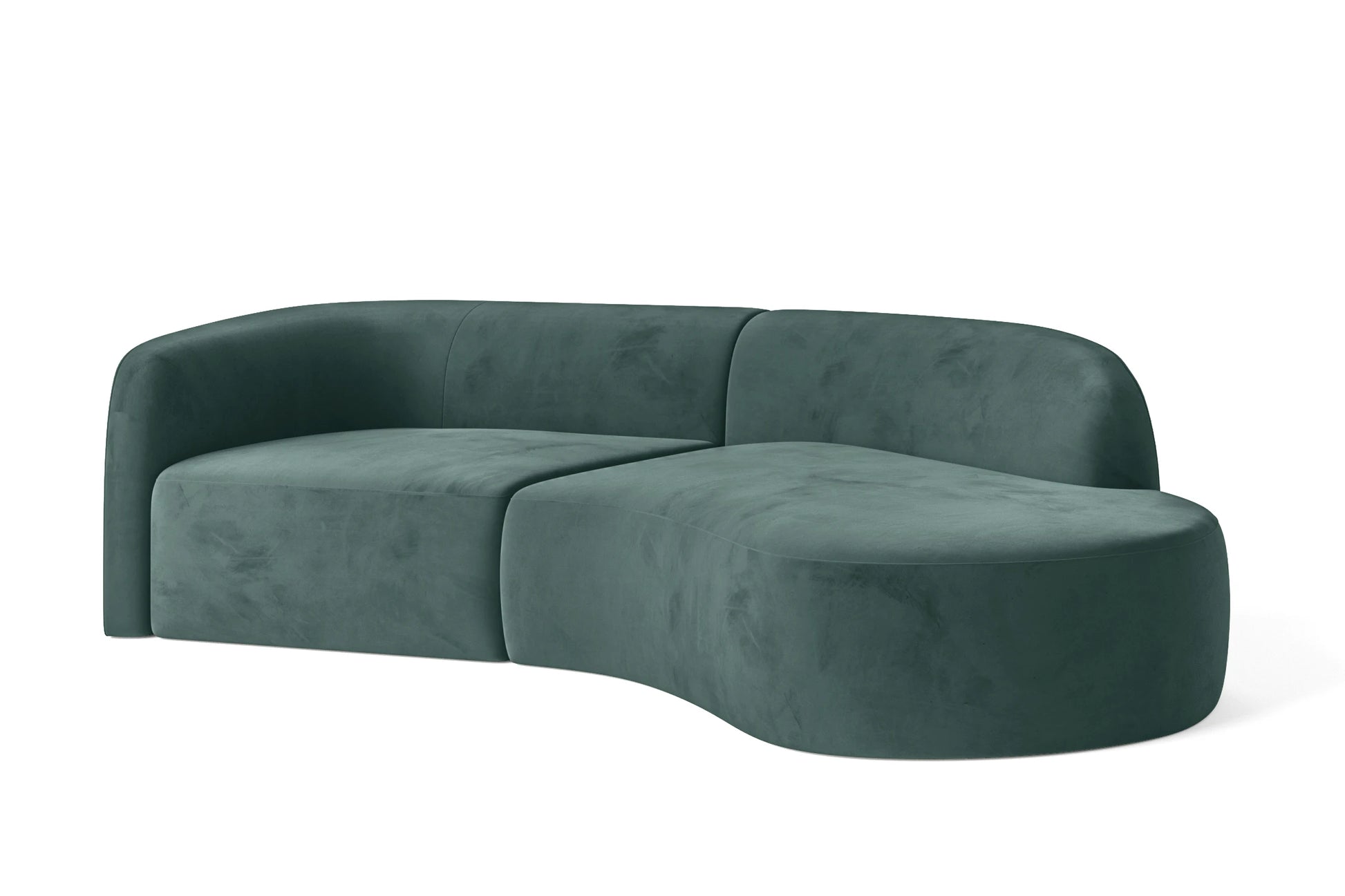 Caserta 3 Seater Right Hand Facing Chaise Lounge Corner Sofa Teal Velvet