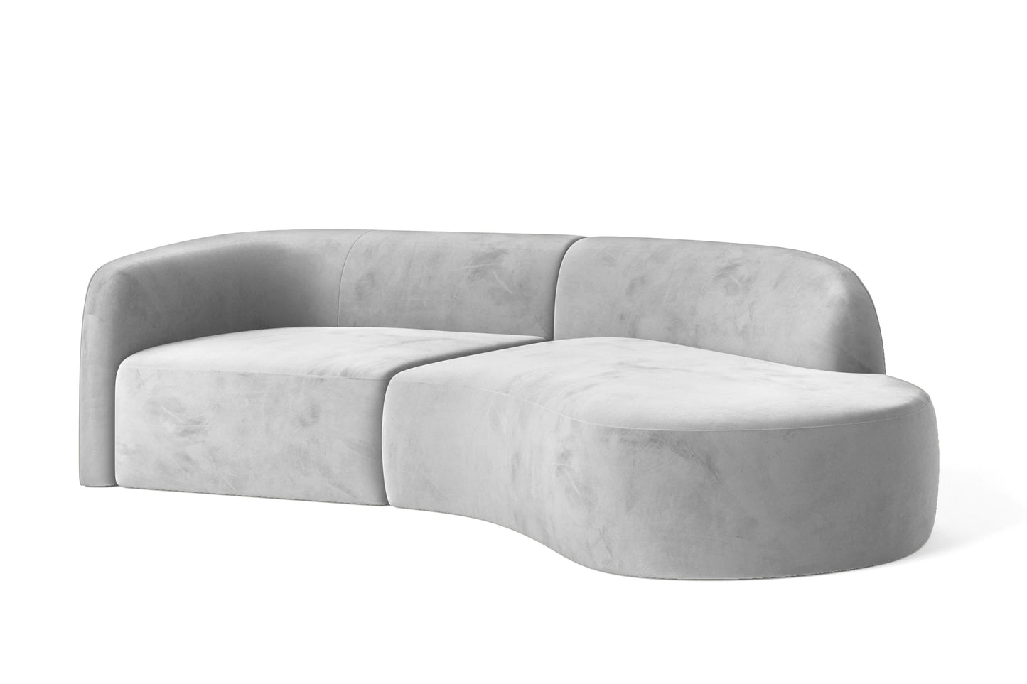 Caserta 3 Seater Right Hand Facing Chaise Lounge Corner Sofa White Velvet