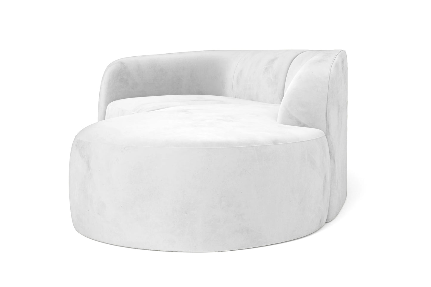 Caserta 3 Seater Right Hand Facing Chaise Lounge Corner Sofa White Velvet