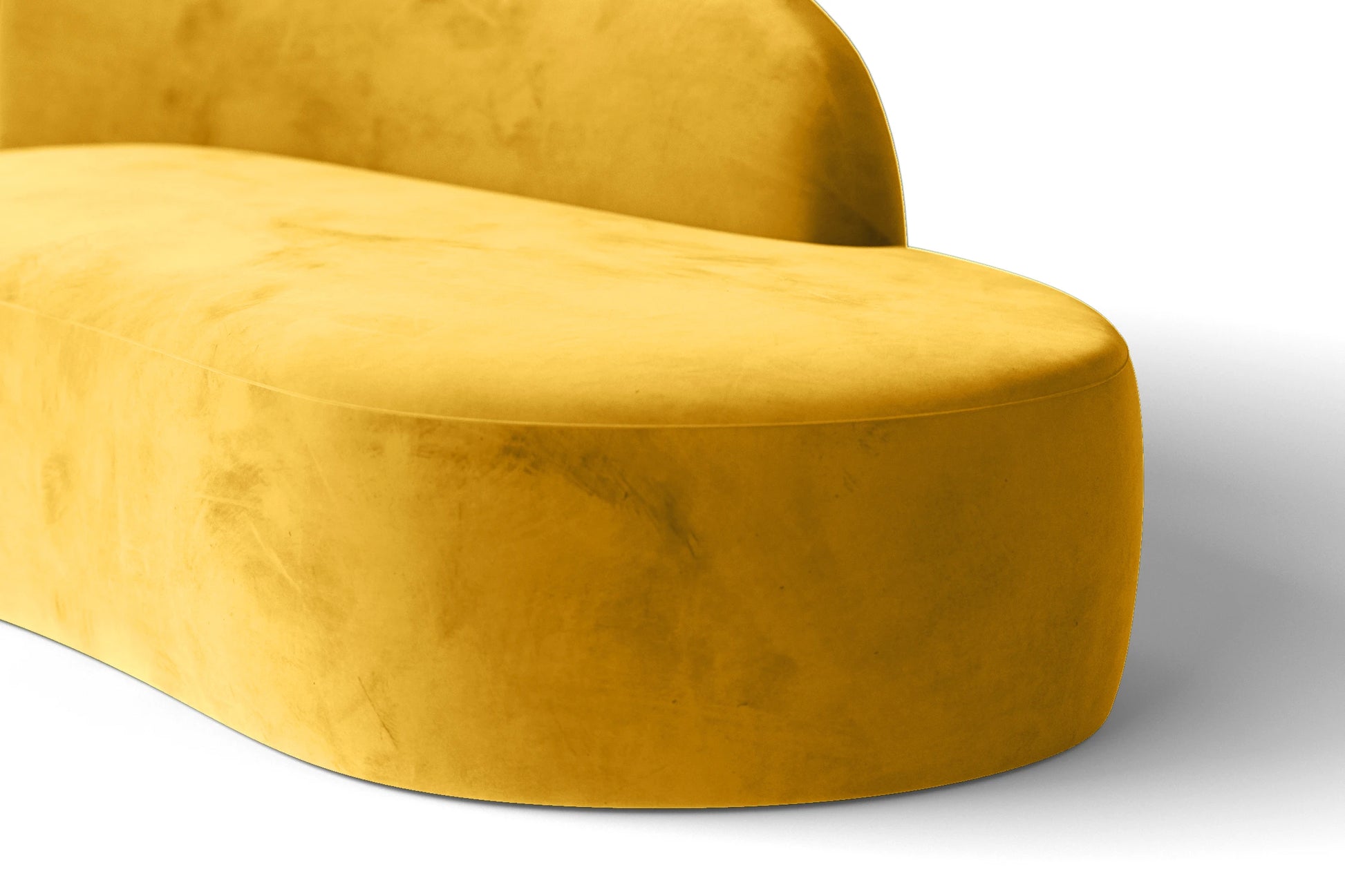 Caserta 3 Seater Right Hand Facing Chaise Lounge Corner Sofa Yellow Velvet