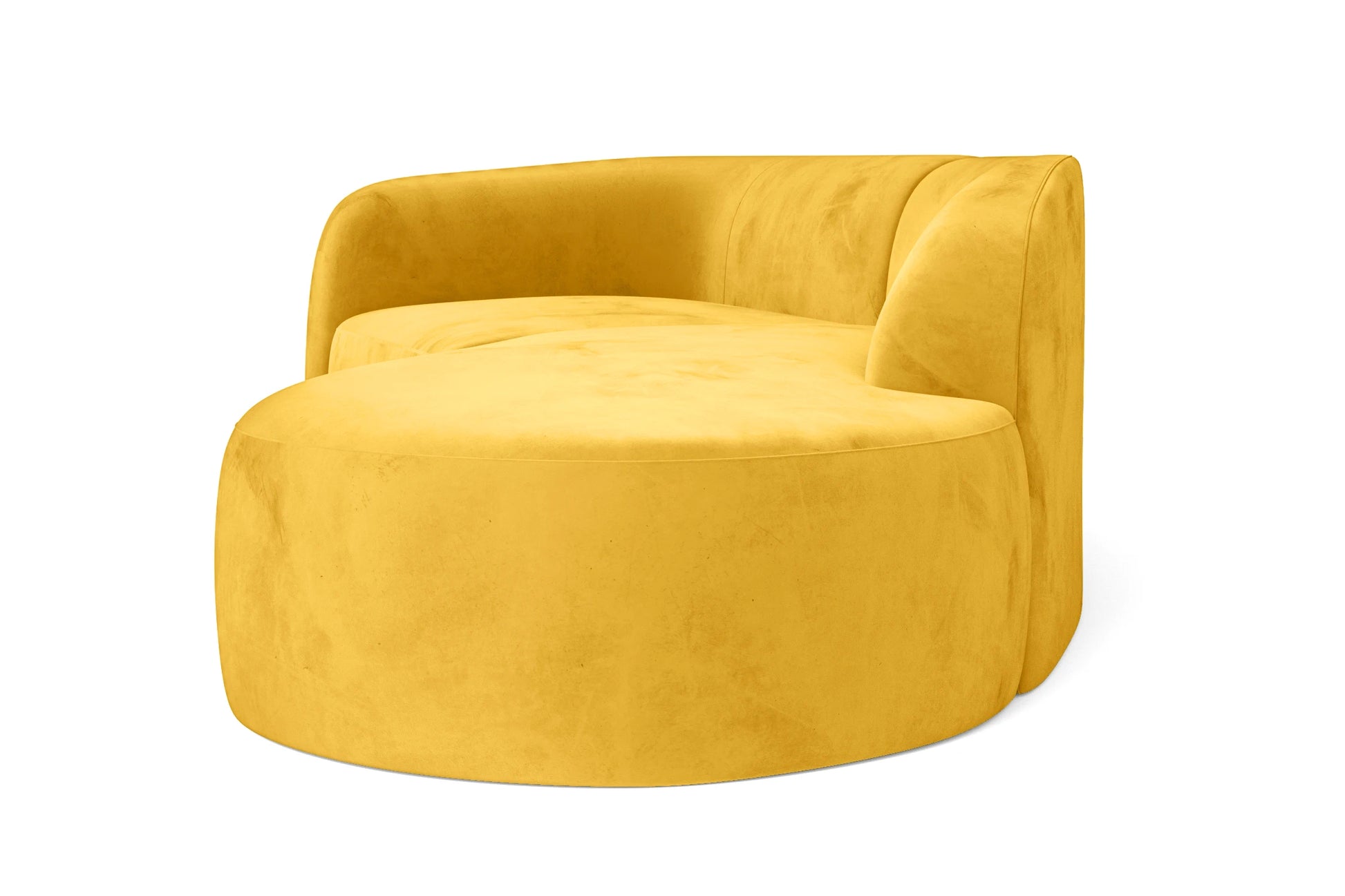 Caserta 3 Seater Right Hand Facing Chaise Lounge Corner Sofa Yellow Velvet