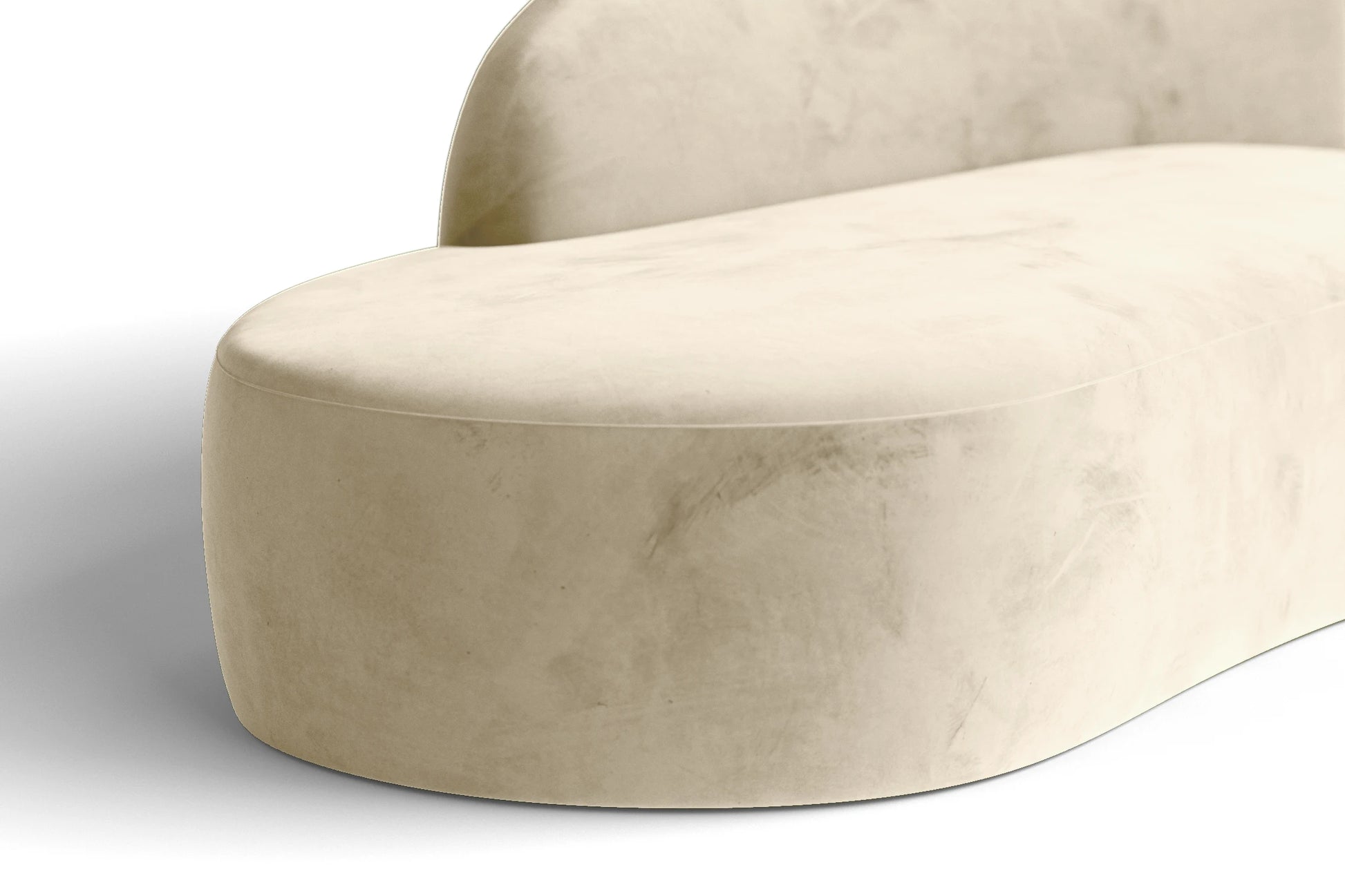 Caserta 4 Seater Left Hand Facing Chaise Lounge Corner Sofa Cream Velvet