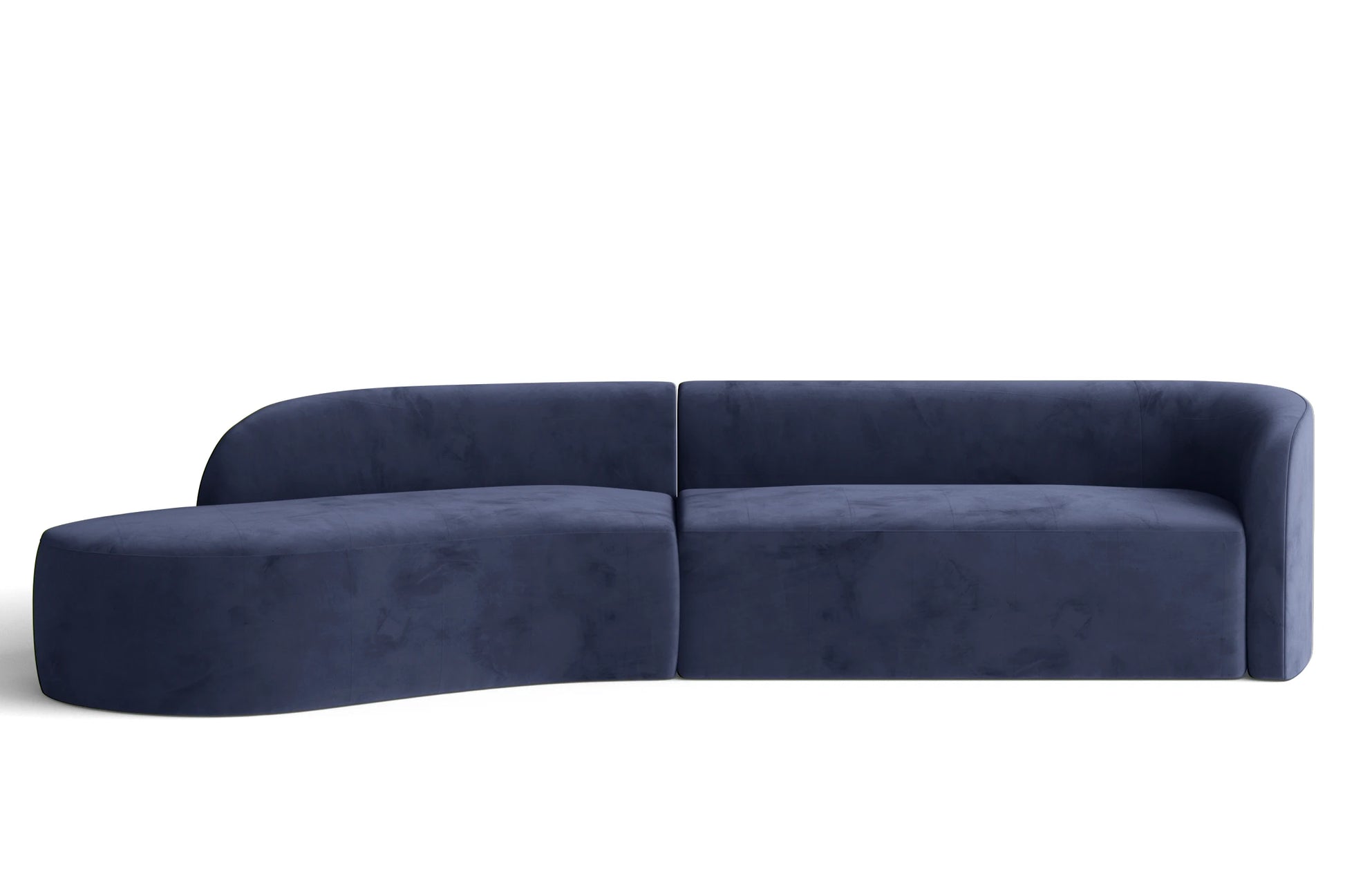 Caserta 4 Seater Left Hand Facing Chaise Lounge Corner Sofa Dark Blue Velvet