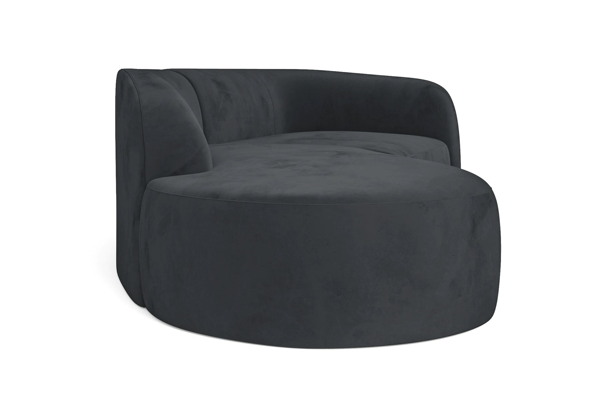 Caserta 4 Seater Left Hand Facing Chaise Lounge Corner Sofa Dark Grey Velvet