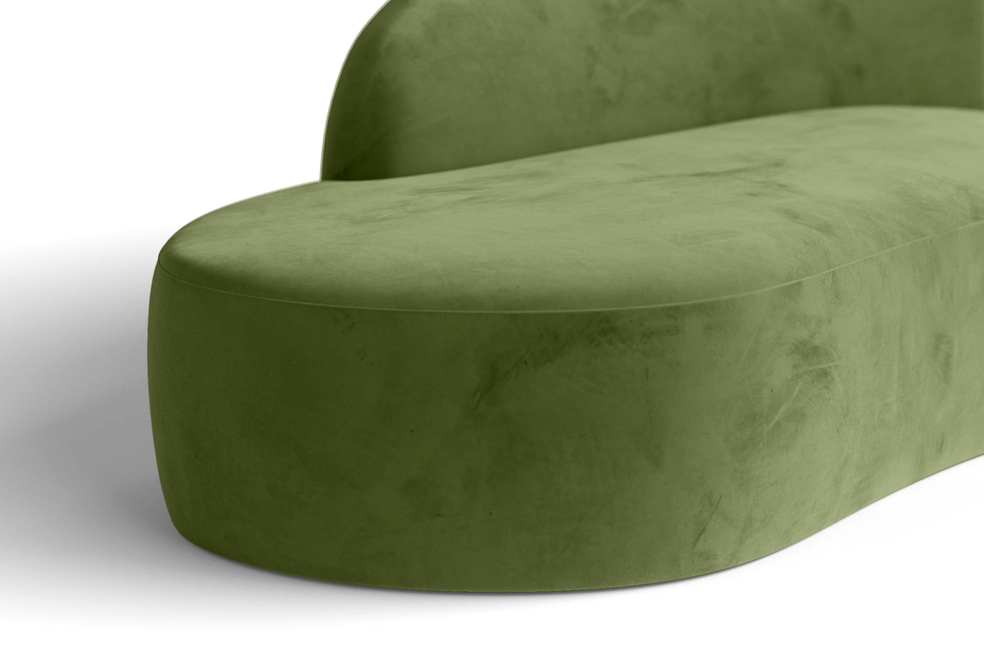 Caserta 4 Seater Left Hand Facing Chaise Lounge Corner Sofa Lime Velvet