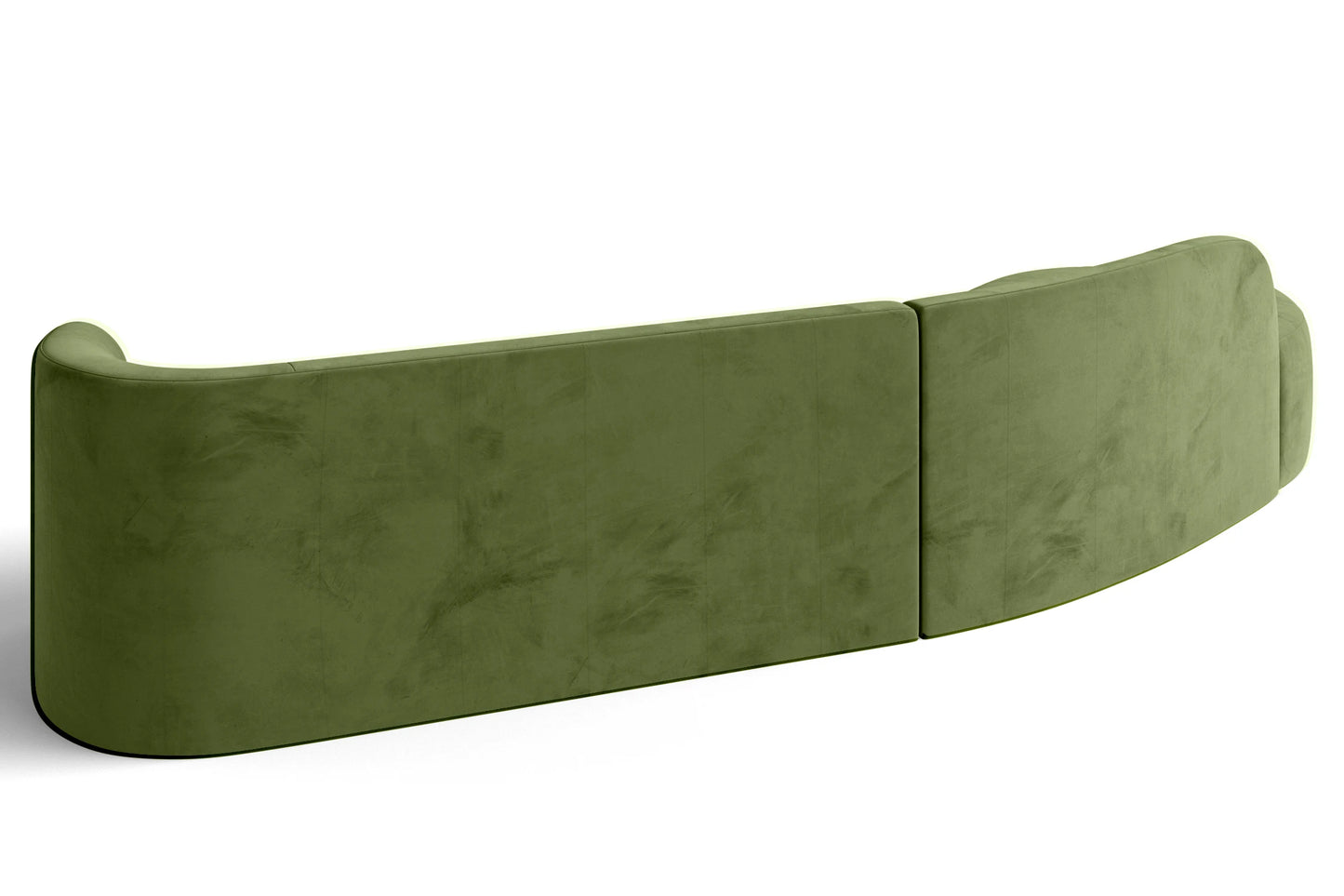 Caserta 4 Seater Left Hand Facing Chaise Lounge Corner Sofa Lime Velvet