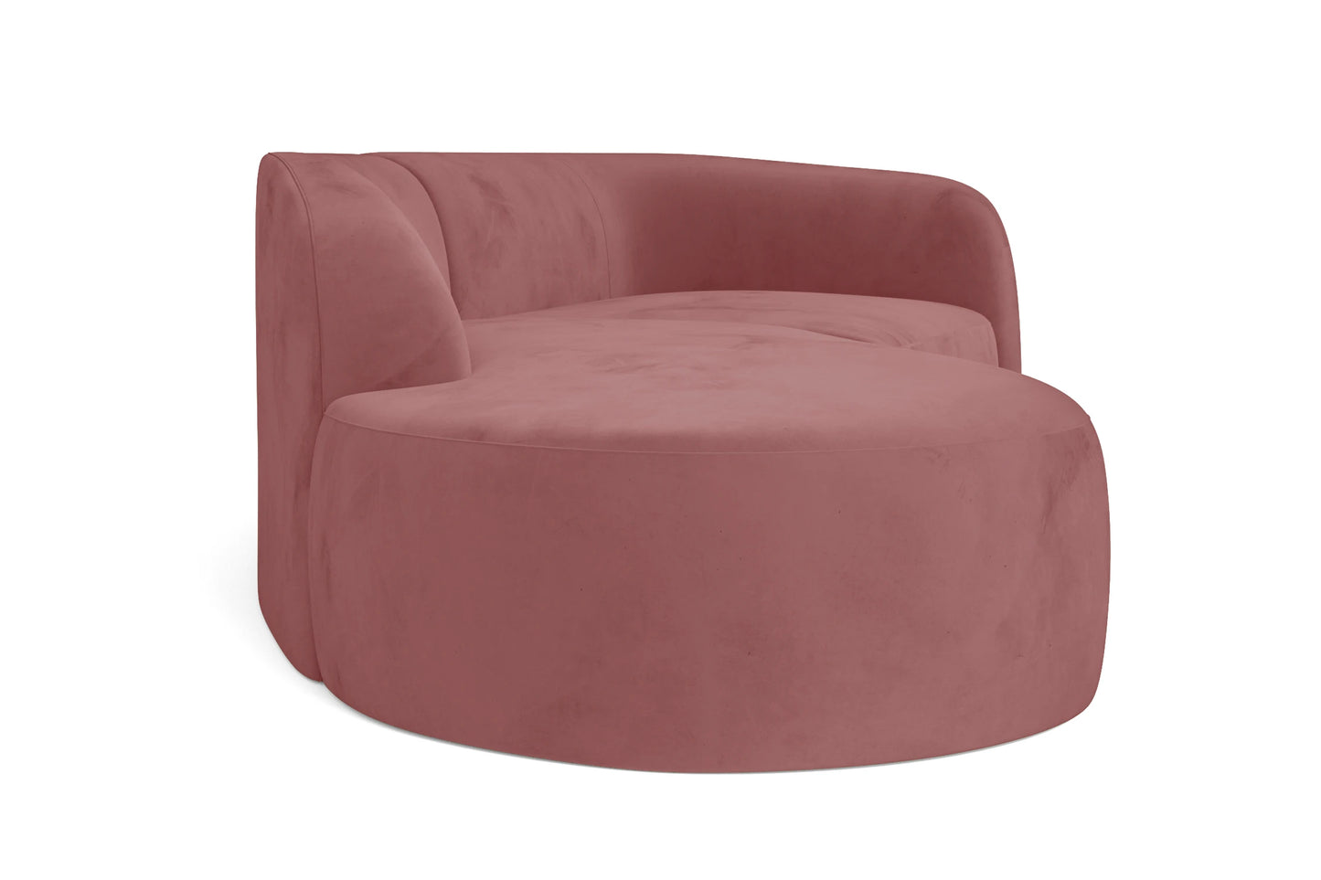 Caserta 4 Seater Left Hand Facing Chaise Lounge Corner Sofa Pink Velvet