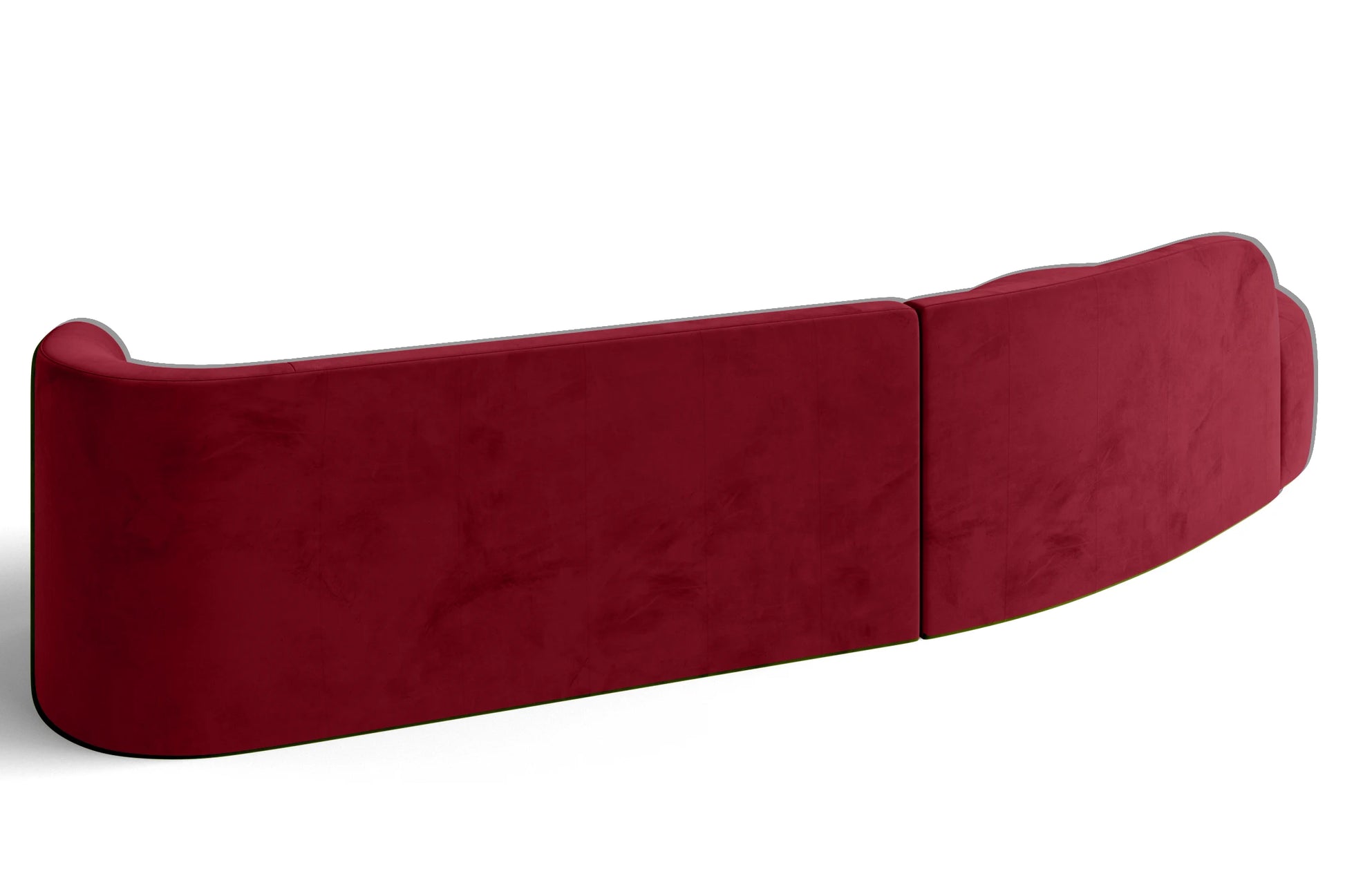 Caserta 4 Seater Left Hand Facing Chaise Lounge Corner Sofa Red Velvet