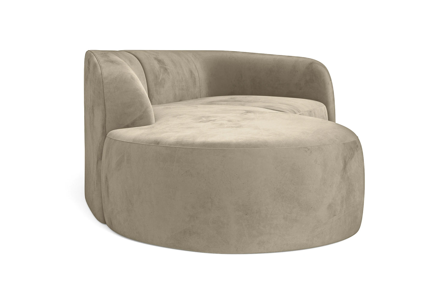 Caserta 4 Seater Left Hand Facing Chaise Lounge Corner Sofa Sand Velvet