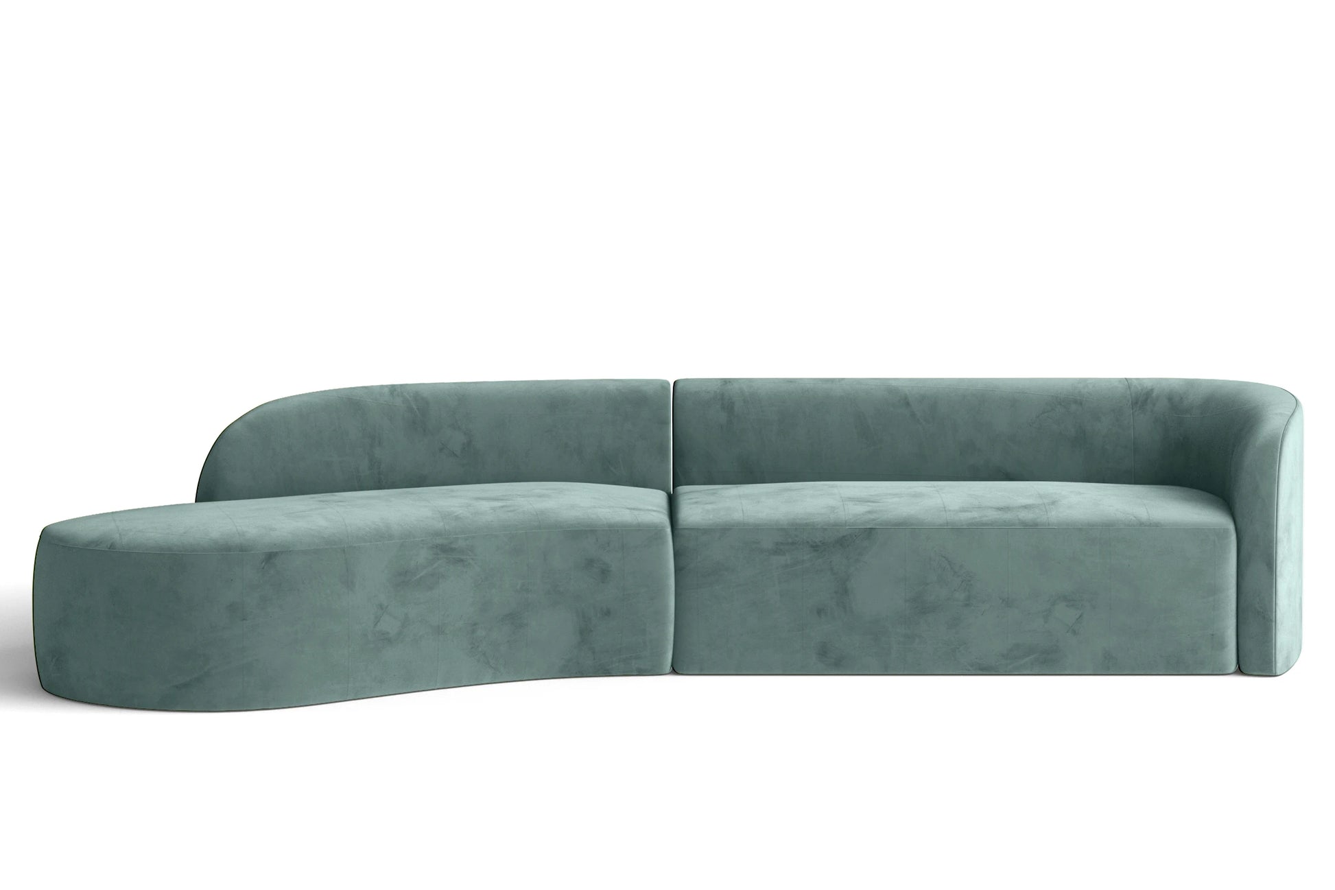 Caserta 4 Seater Left Hand Facing Chaise Lounge Corner Sofa Teal Velvet