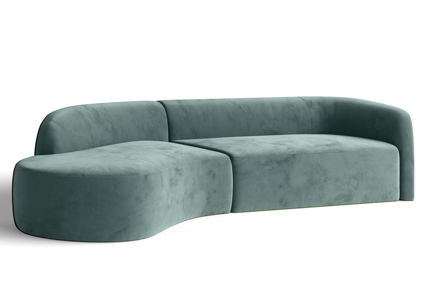 Caserta 4 Seater Left Hand Facing Chaise Lounge Corner Sofa Teal Velvet