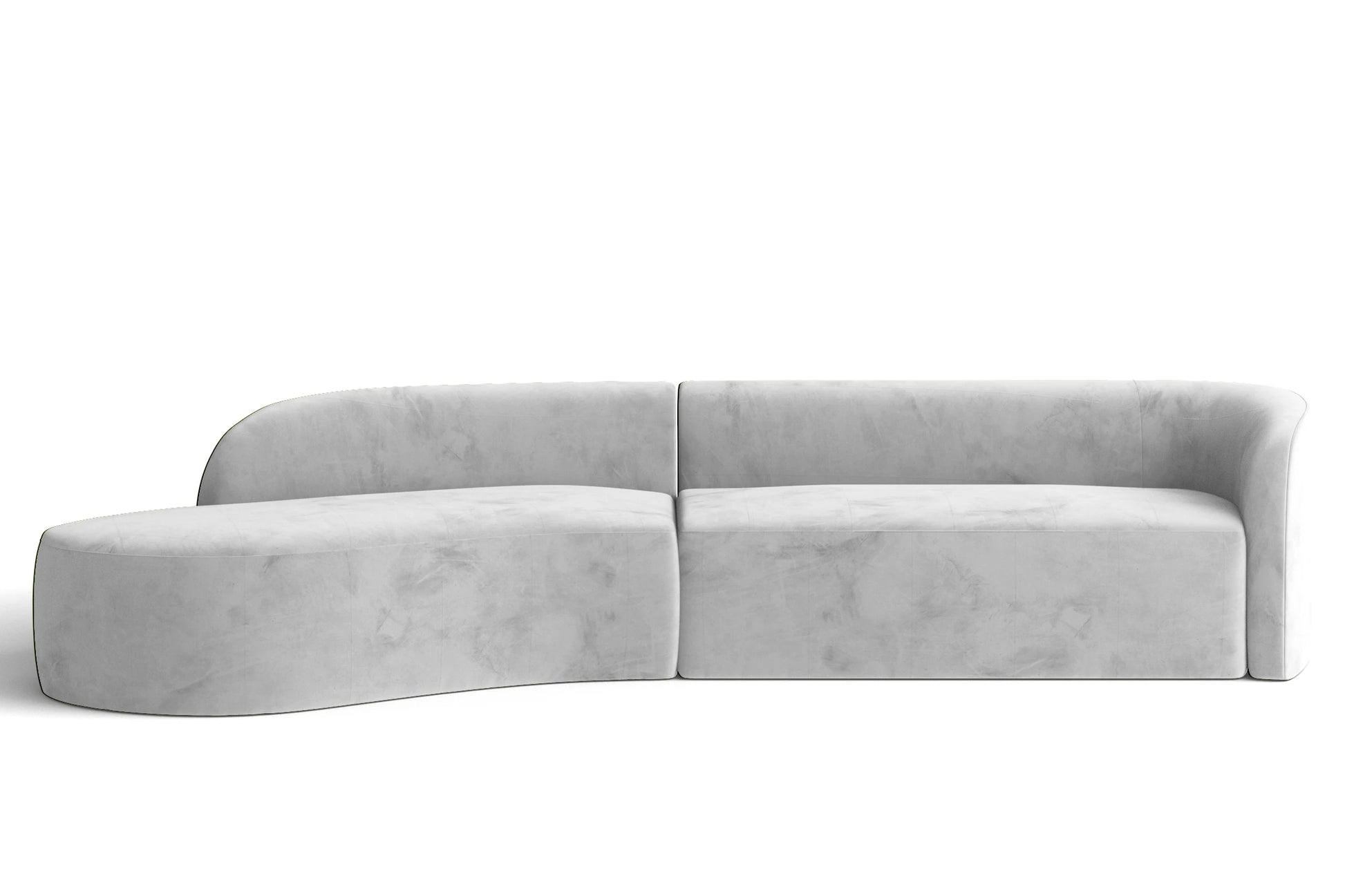 Caserta 4 Seater Left Hand Facing Chaise Lounge Corner Sofa White Velvet