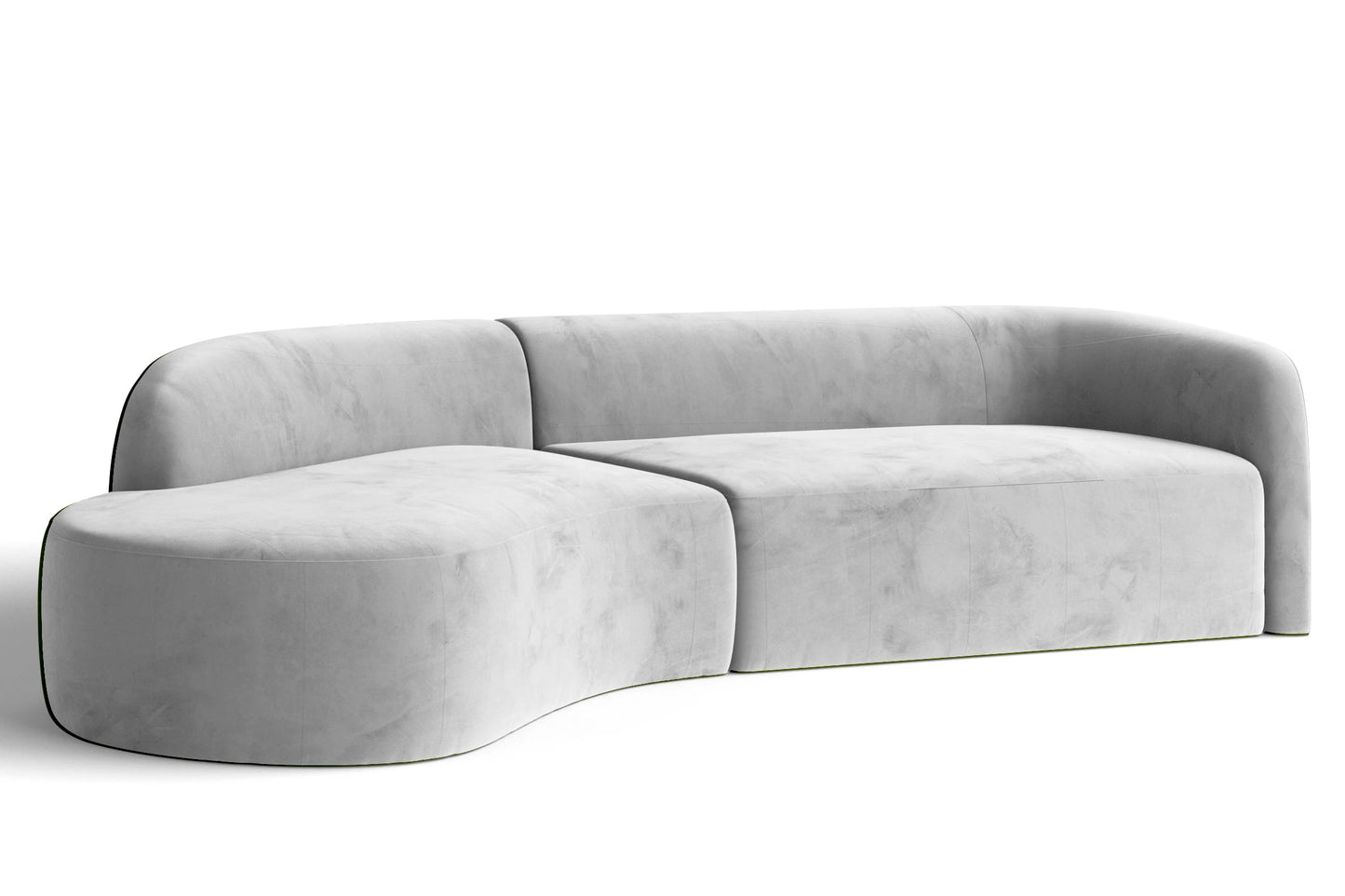 Caserta 4 Seater Left Hand Facing Chaise Lounge Corner Sofa White Velvet