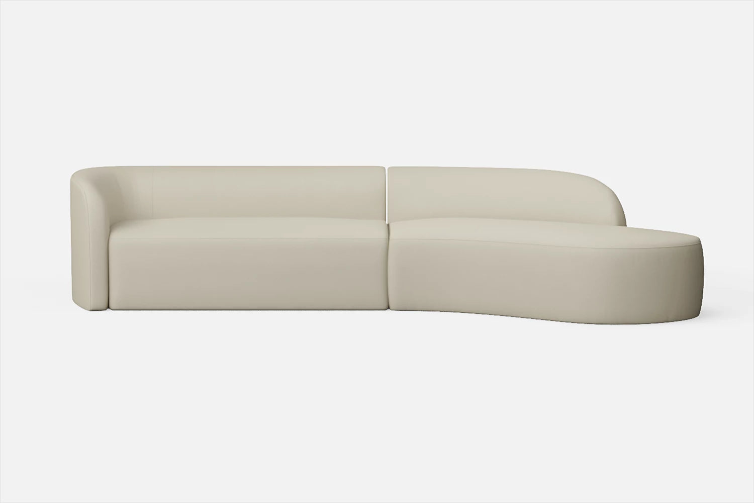 Caserta 4 Seater Right Hand Facing Chaise Lounge Corner Sofa Cream Leather