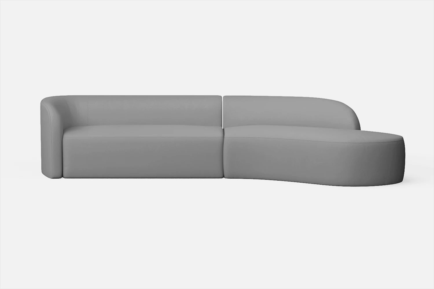 Caserta 4 Seater Right Hand Facing Chaise Lounge Corner Sofa Grey Leather