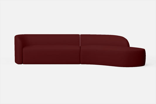 Caserta 4 Seater Right Hand Facing Chaise Lounge Corner Sofa Red Leather