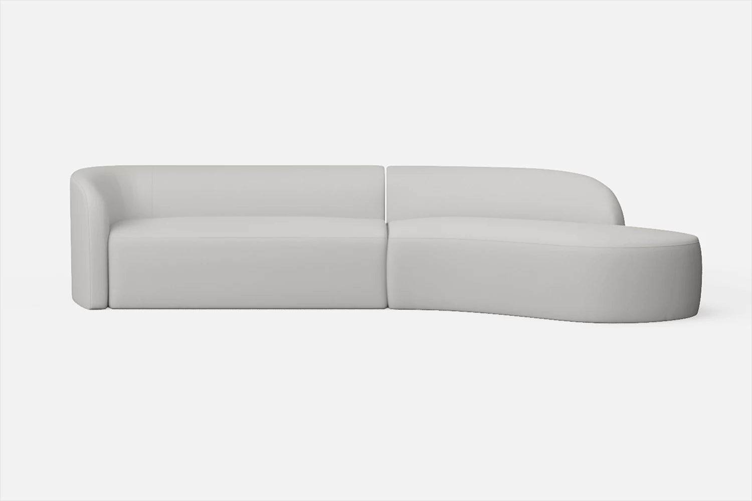 Caserta 4 Seater Right Hand Facing Chaise Lounge Corner Sofa White Leather