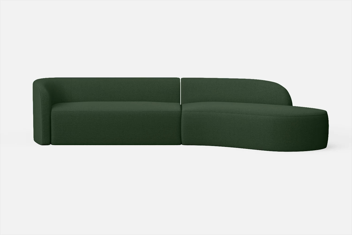 Caserta 4 Seater Right Hand Facing Chaise Lounge Corner Sofa Forest Green Linen Fabric