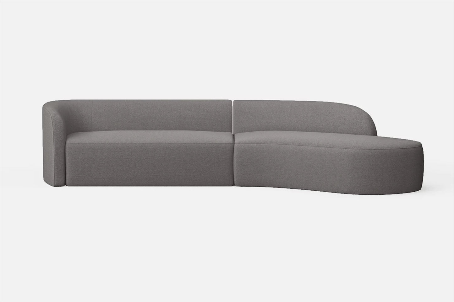 Caserta 4 Seater Right Hand Facing Chaise Lounge Corner Sofa Grey Linen Fabric