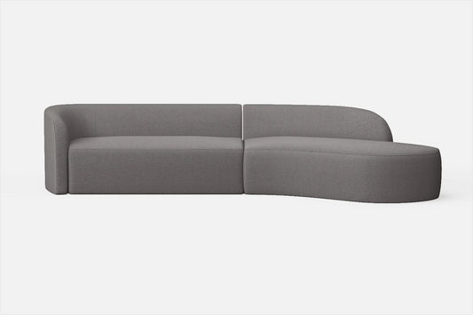 Caserta 4 Seater Right Hand Facing Chaise Lounge Corner Sofa Grey Linen Fabric