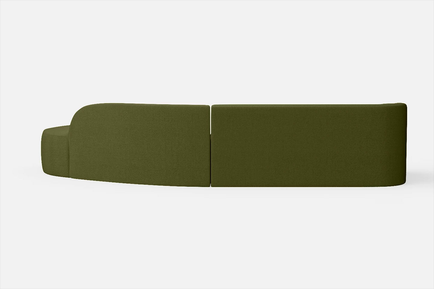 Caserta 4 Seater Right Hand Facing Chaise Lounge Corner Sofa Olive Linen Fabric