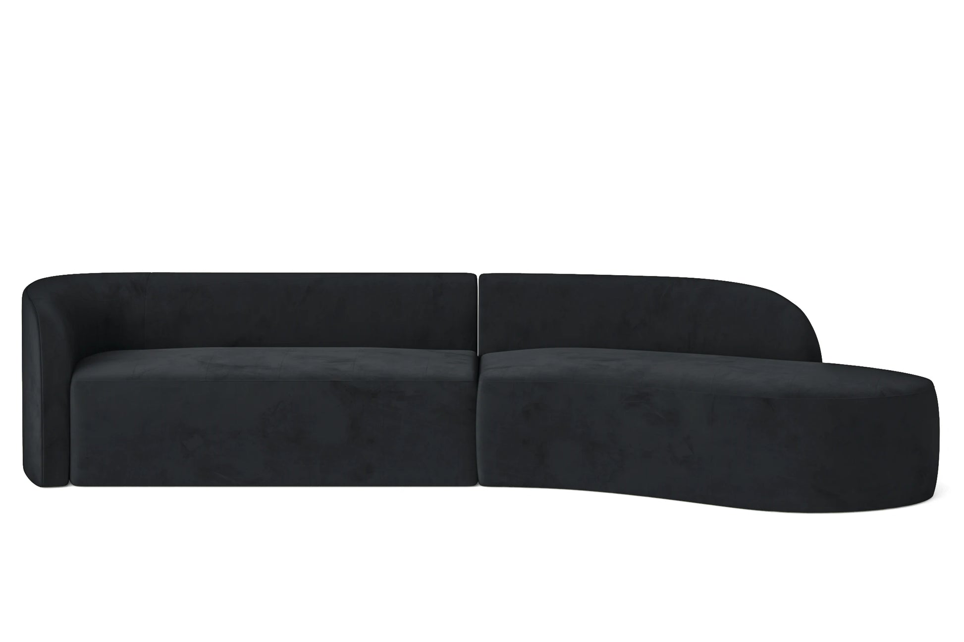 Caserta 4 Seater Right Hand Facing Chaise Lounge Corner Sofa Dark Grey Velvet