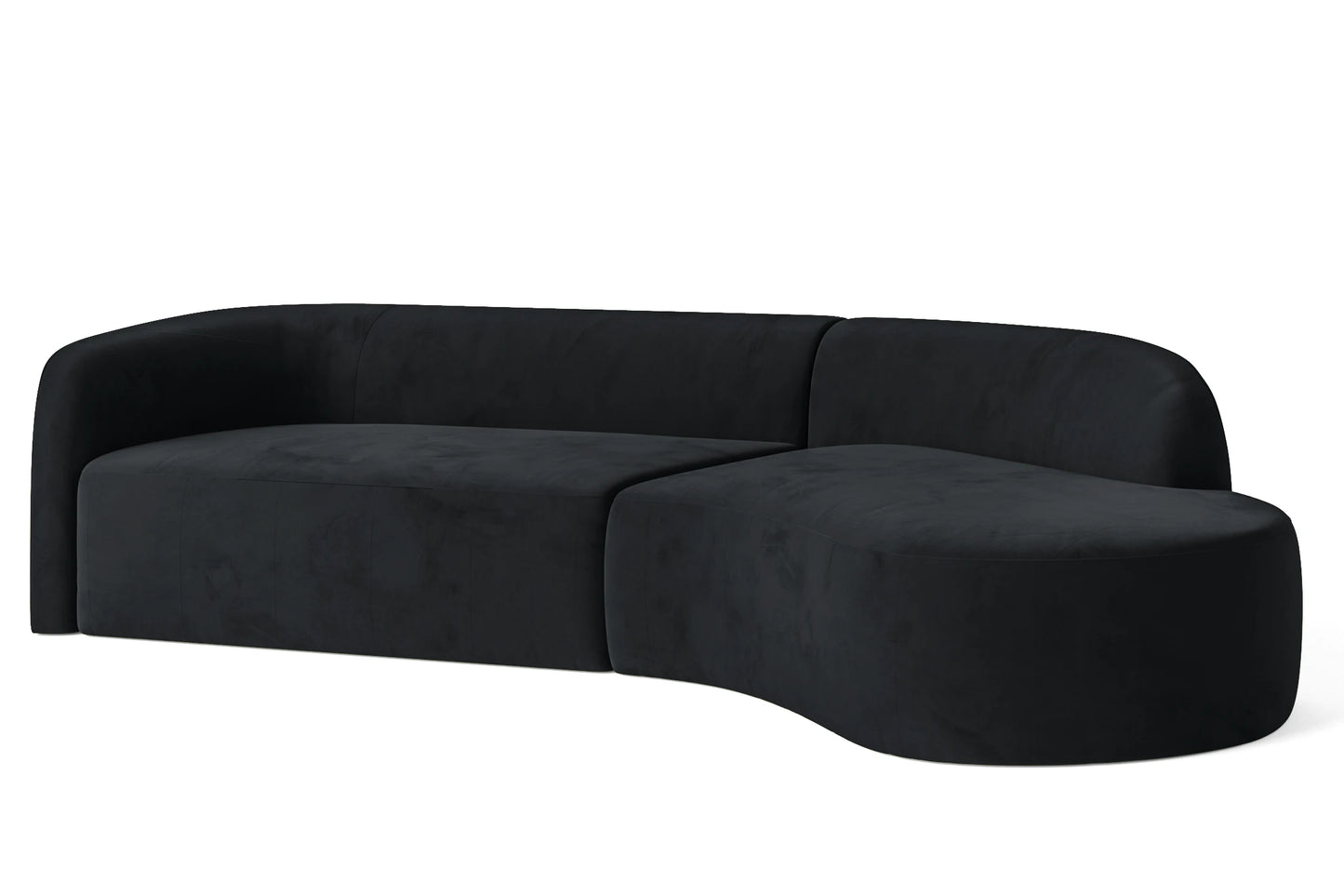 Caserta 4 Seater Right Hand Facing Chaise Lounge Corner Sofa Dark Grey Velvet