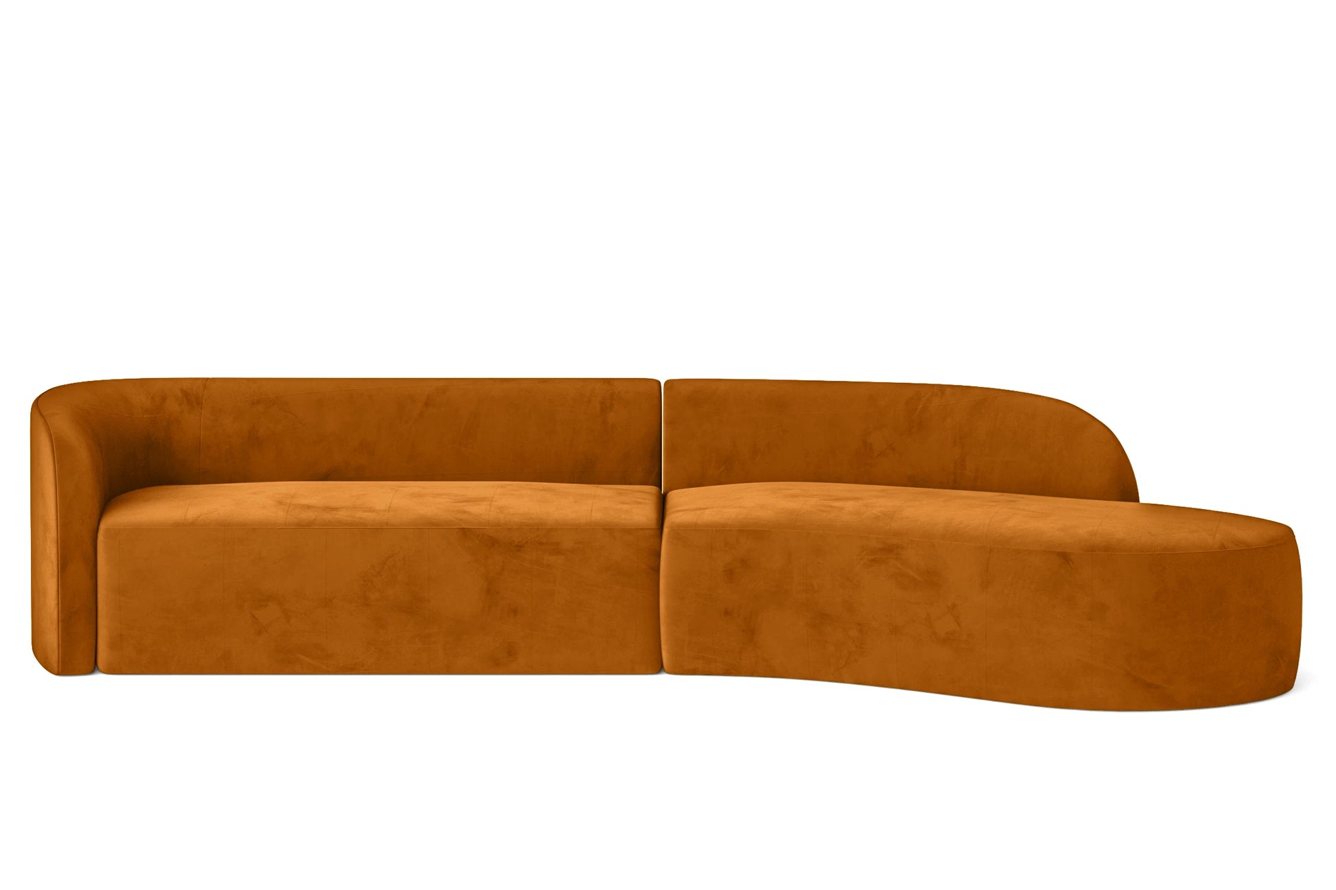 Caserta 4 Seater Right Hand Facing Chaise Lounge Corner Sofa Gold Velvet