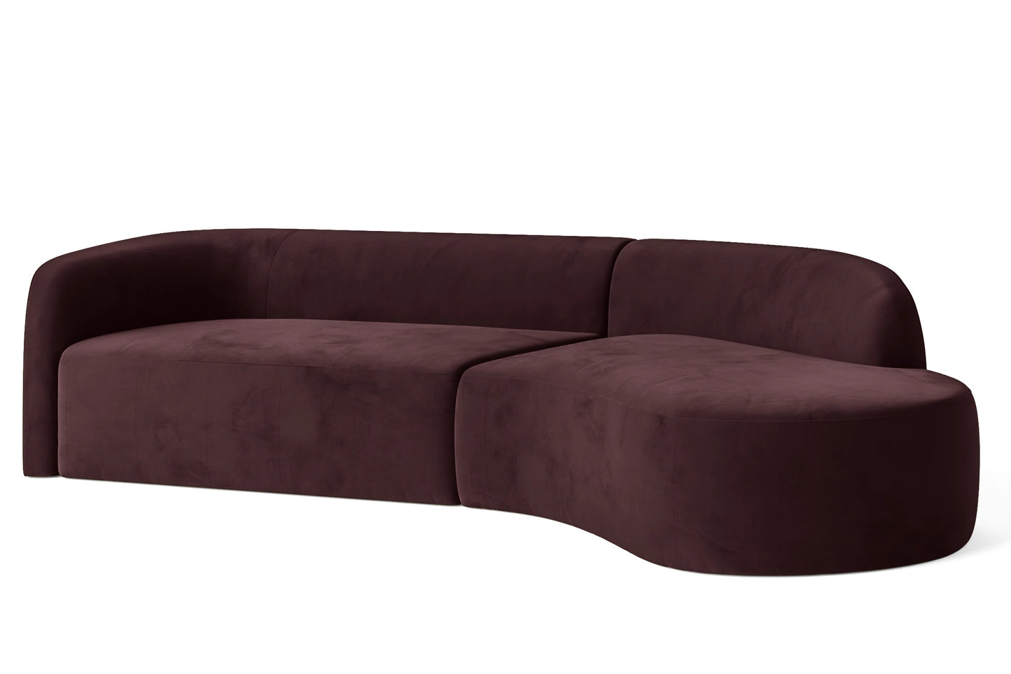 Caserta 4 Seater Right Hand Facing Chaise Lounge Corner Sofa Grape Velvet